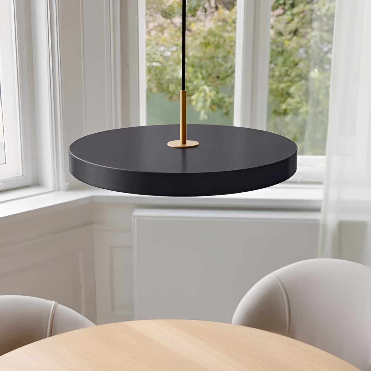 Pendelleuchte ASTERIA PLUS anthrazit mit goldener Einlage