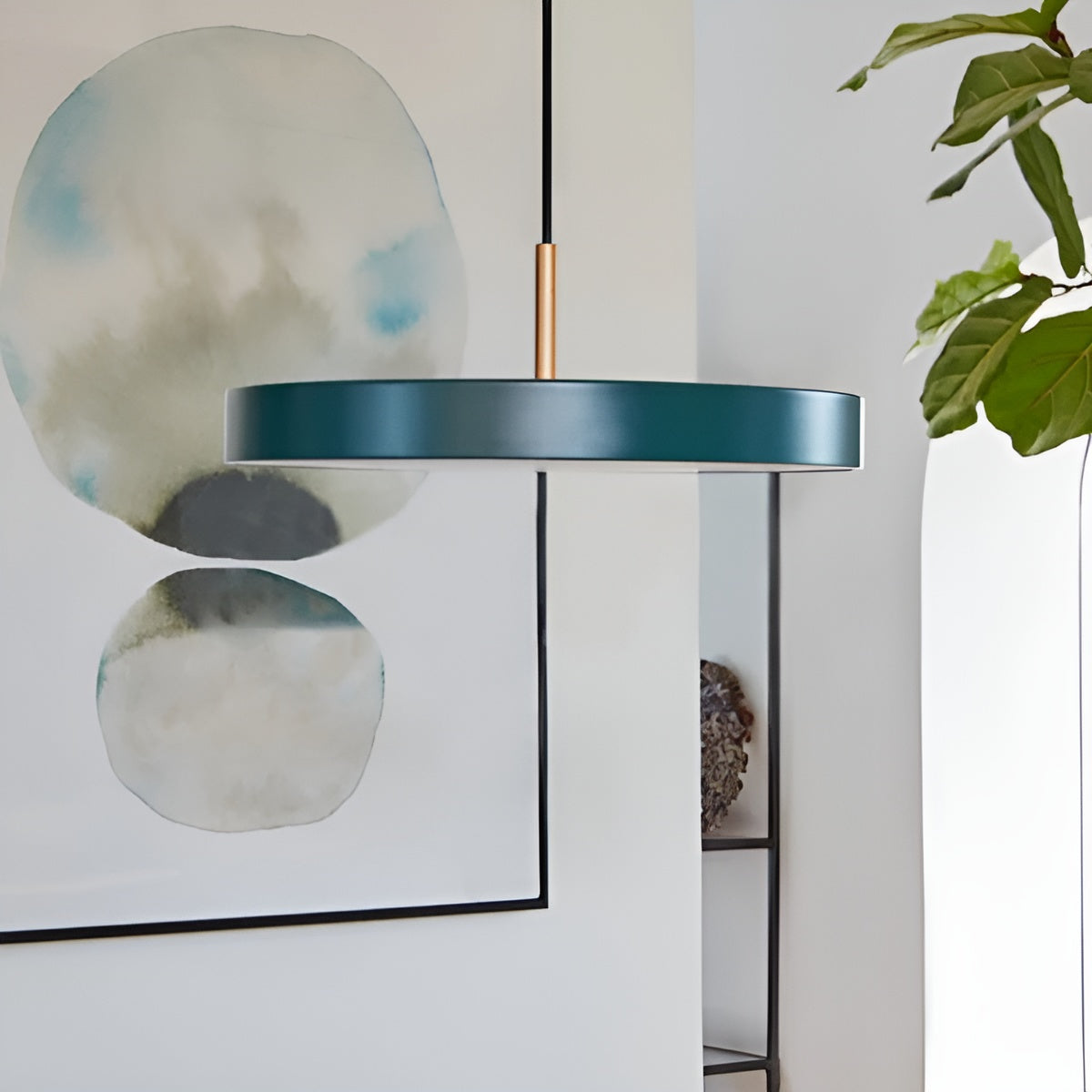 Pendelleuchte ASTERIA PLUS dunkelgrün mit goldener Einlage