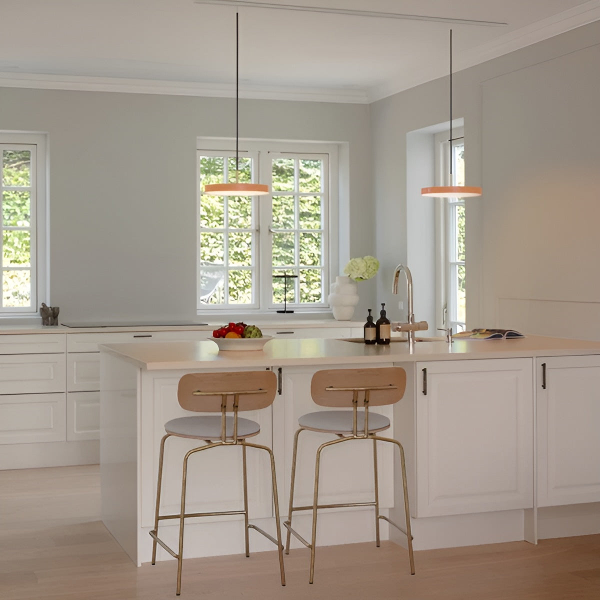 Pendelleuchte ASTERIA PLUS orange mit goldener Einlage