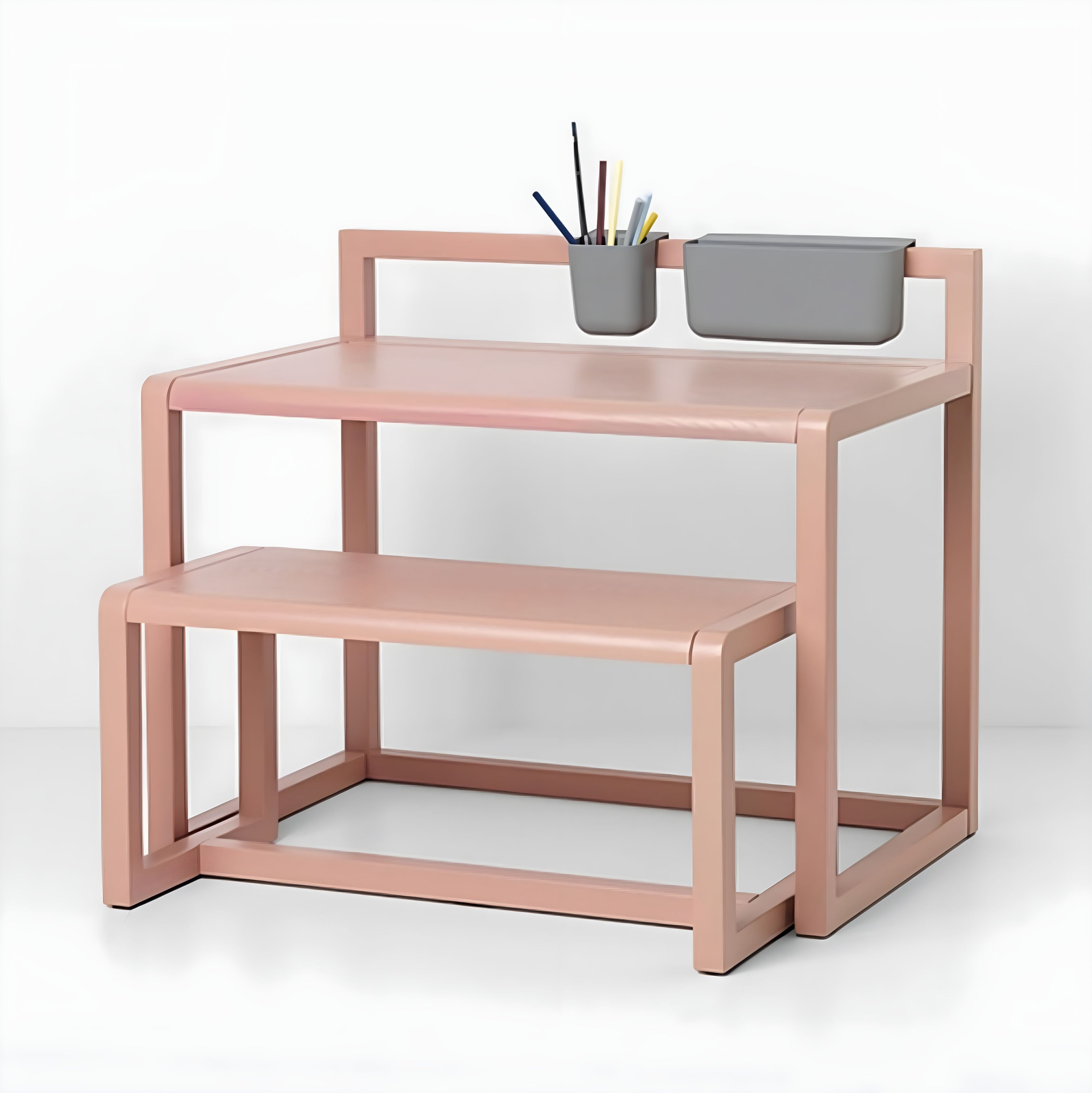 Ławka dziecięca LITTLE ARCHITECT jasnoróżowy – jesion i drewno
