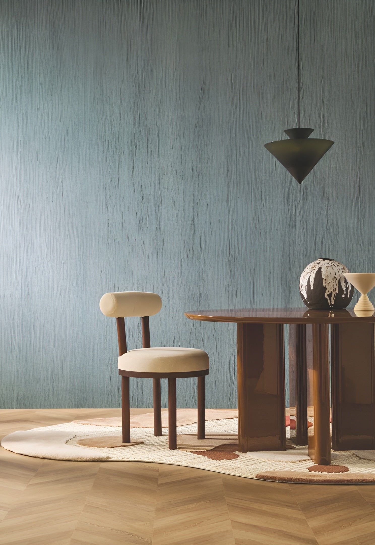 Linen Textured Fabric Wallpaper LINON - ARGILE Cool Beige