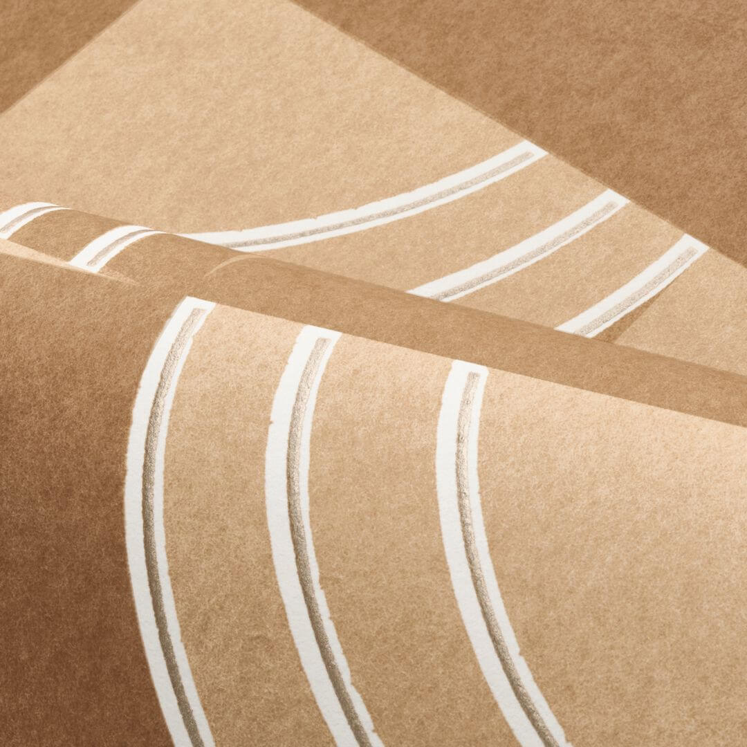 Vliesbehang met geometrisch patroon ANNÉES 30 - MORDORÉ karamelbruin