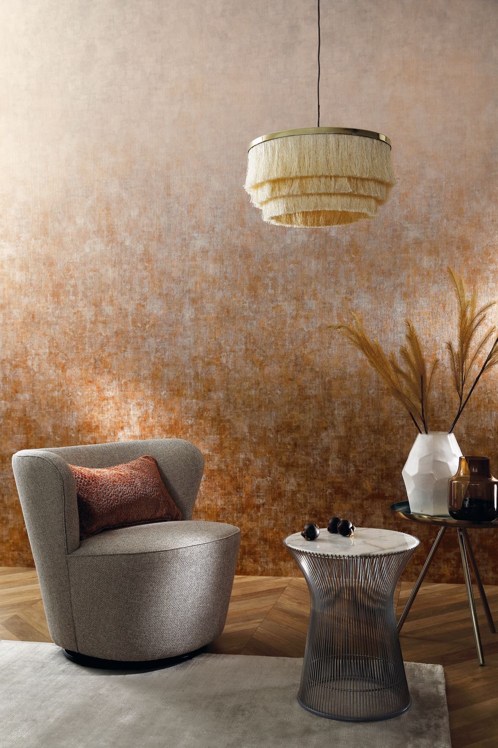 Textile mural imitating canvas GALLICA brown