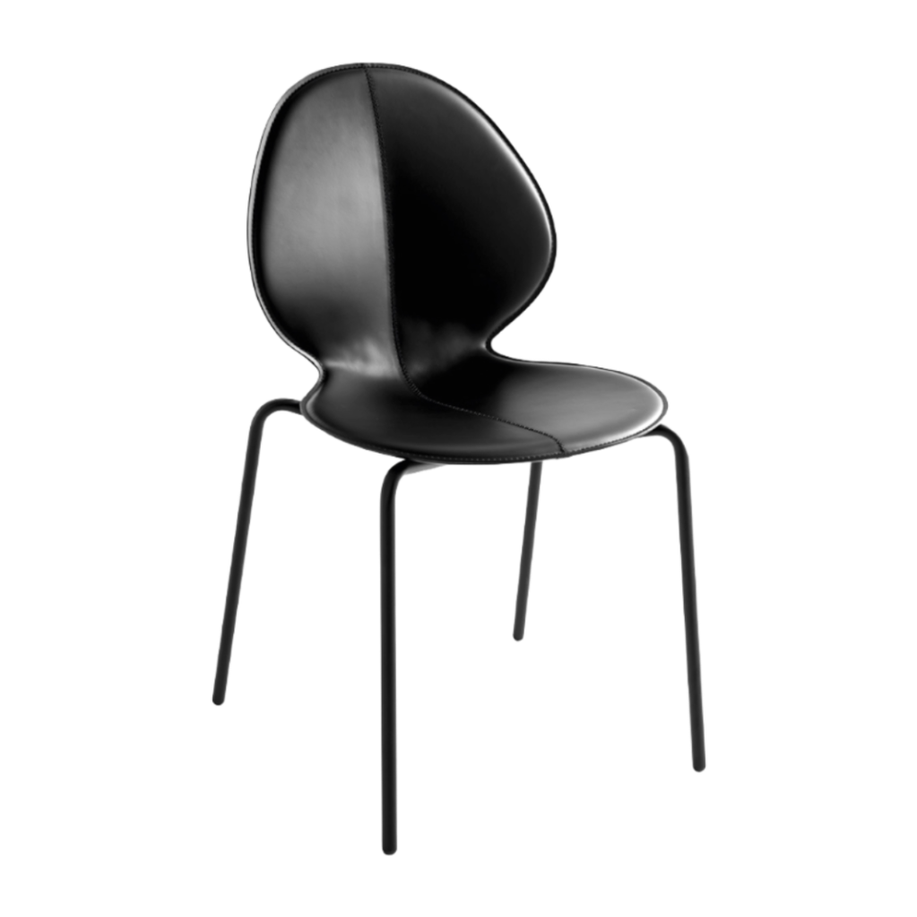 BASIL chair with black seat and black metal base