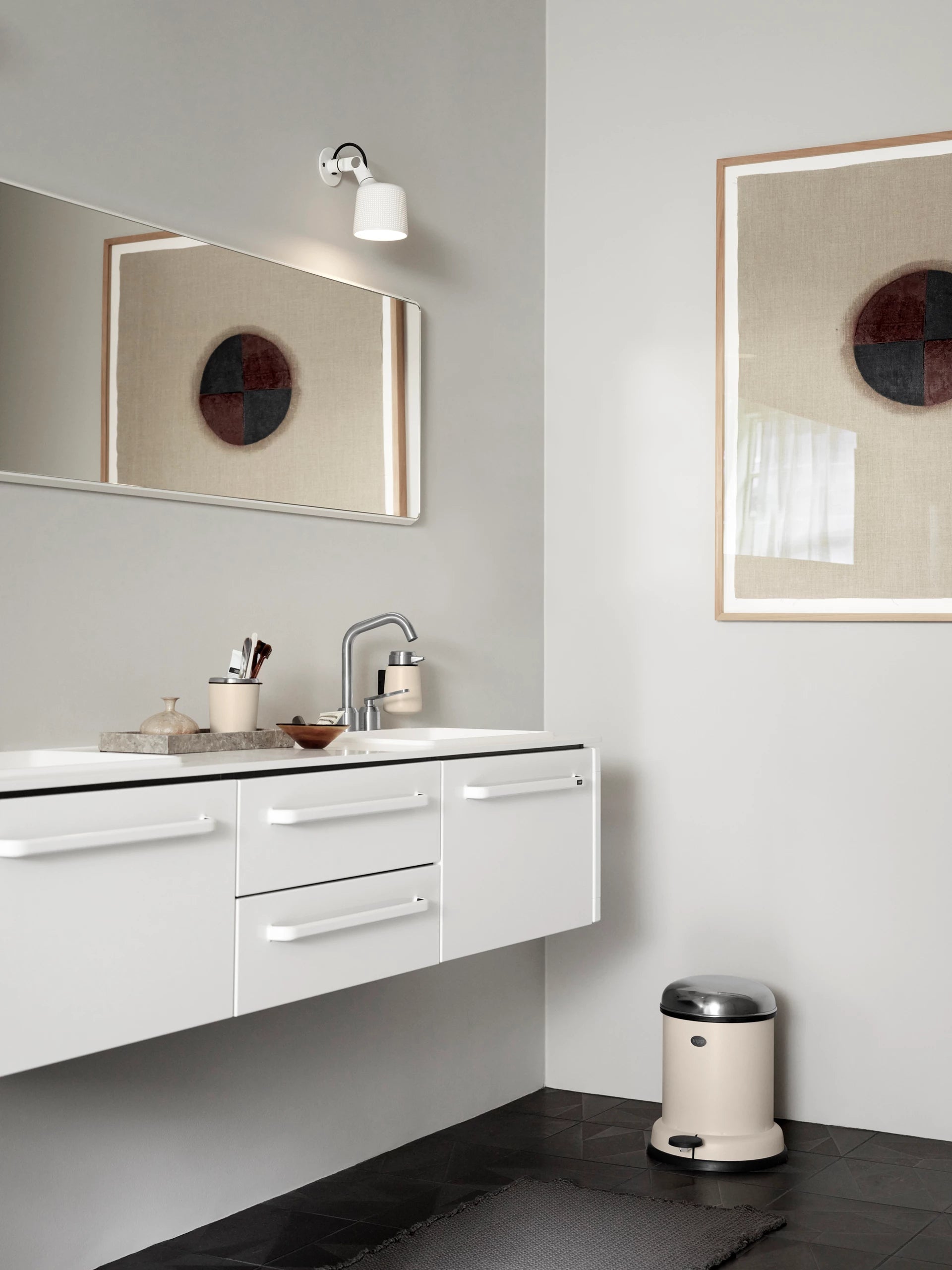 Pedalen prullenbak beige