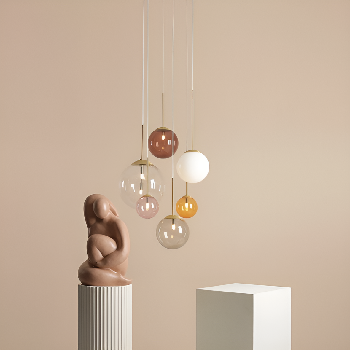 Lampa wisząca BOSSO RING kolorowe szkło, marka Artera