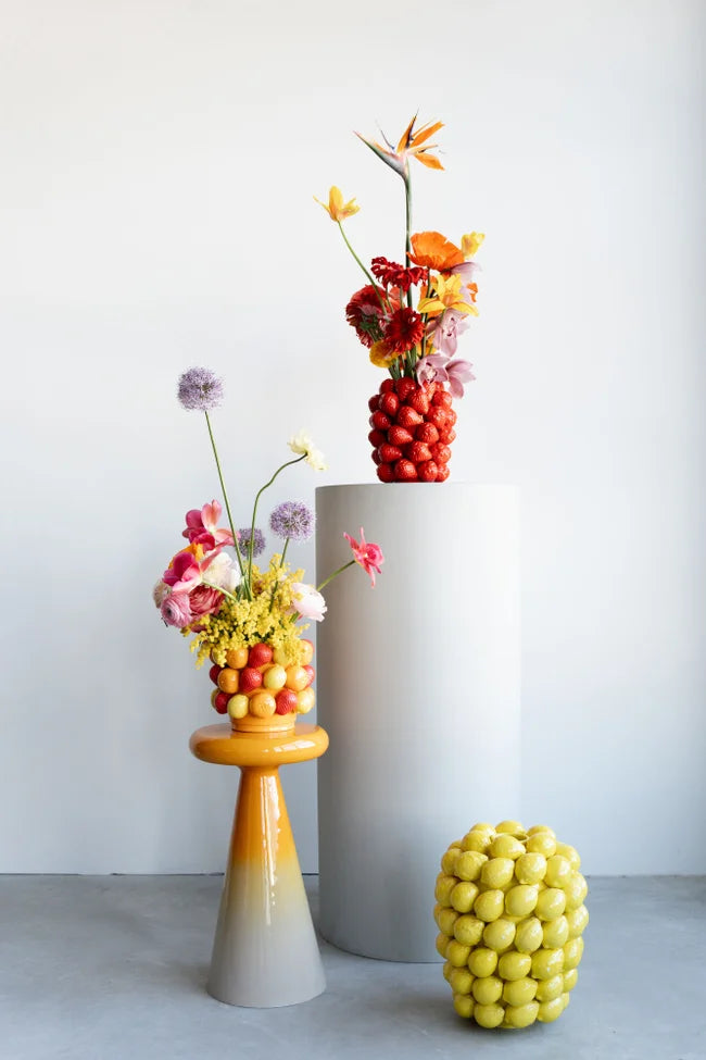 Gele RICI bijzettafel met beige