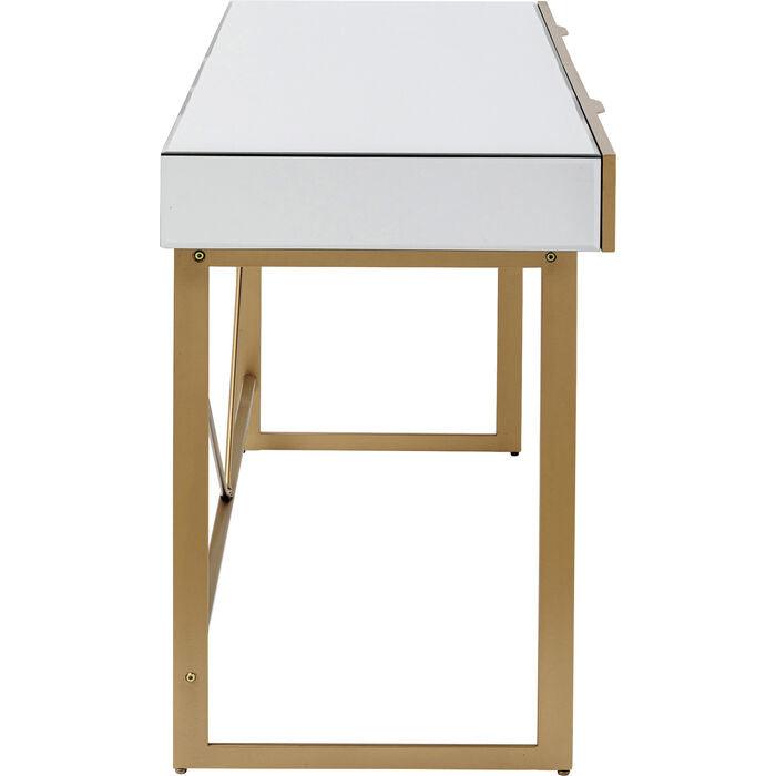 Biurko szklane SORAN złoty do gabinetu – Kare Design