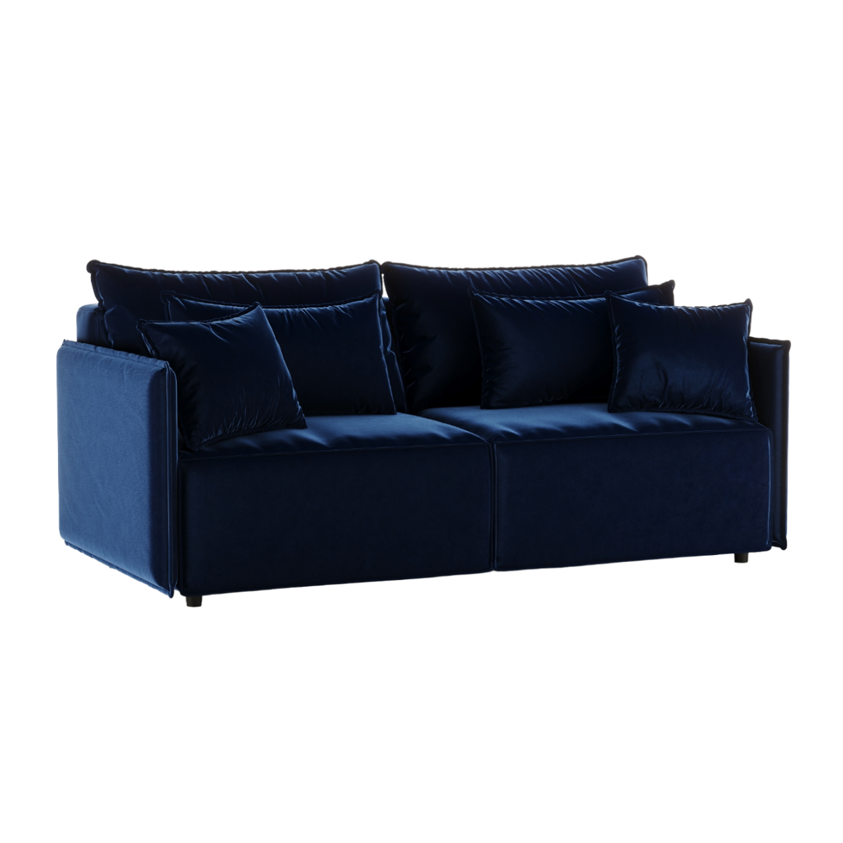 Velvet sofa with sleeping function FABIEN navy blue