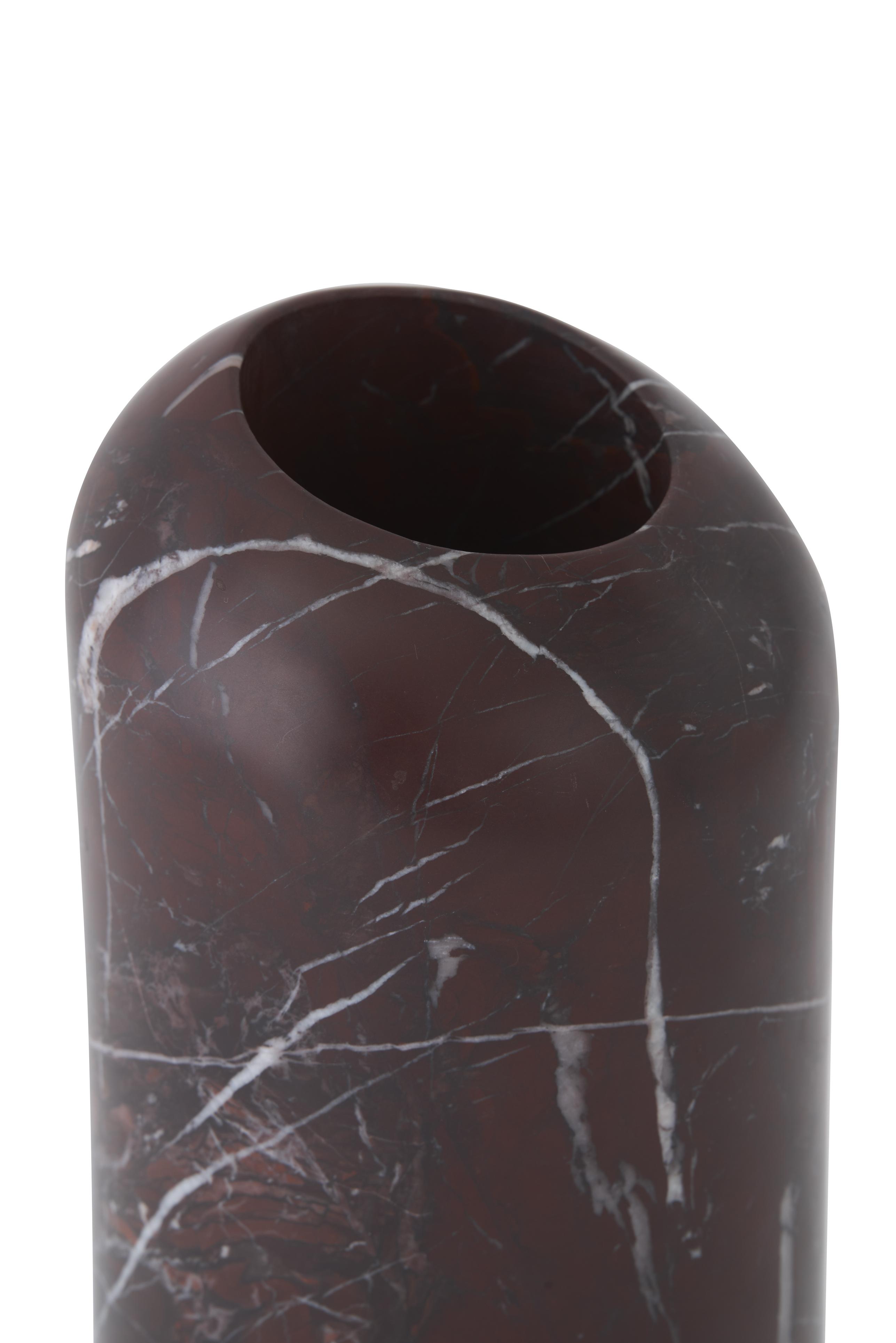 Wazon BOULDER bordowy marmur flamingo