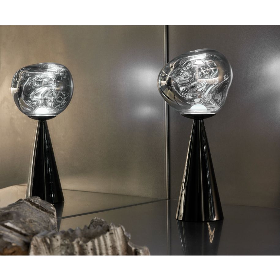 Lampa przenośna MELT czarny – szkło