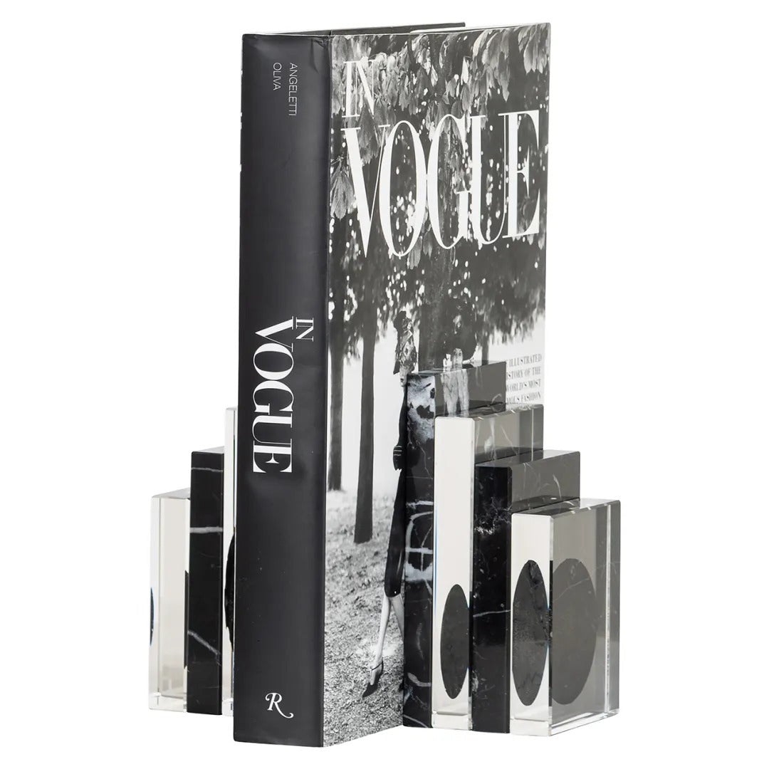 FANCY Bookend Black Marble and Crystal