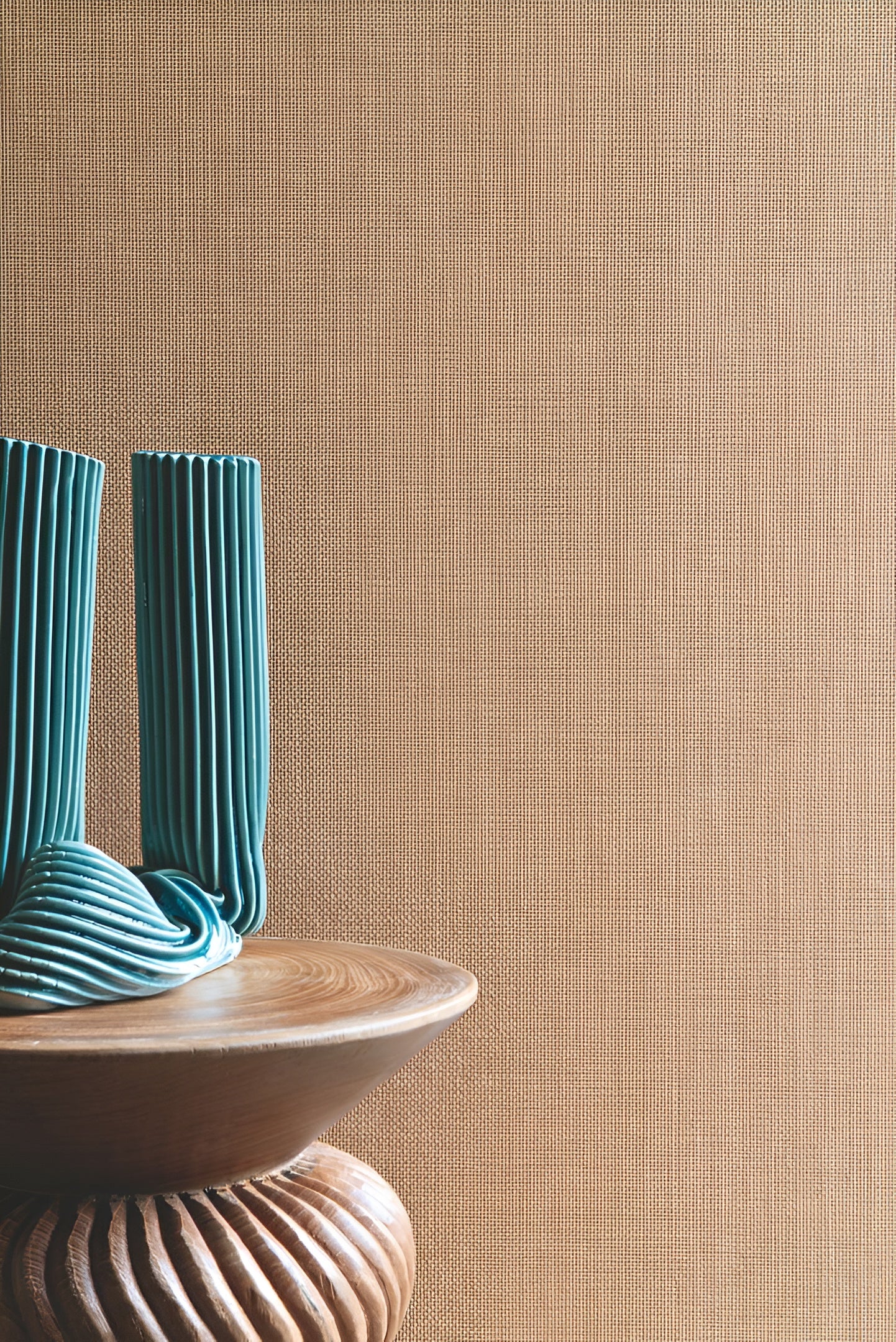 Structuurtapijt vlechtwerk dat riet imiteert KIRA - KAKI donkergroen