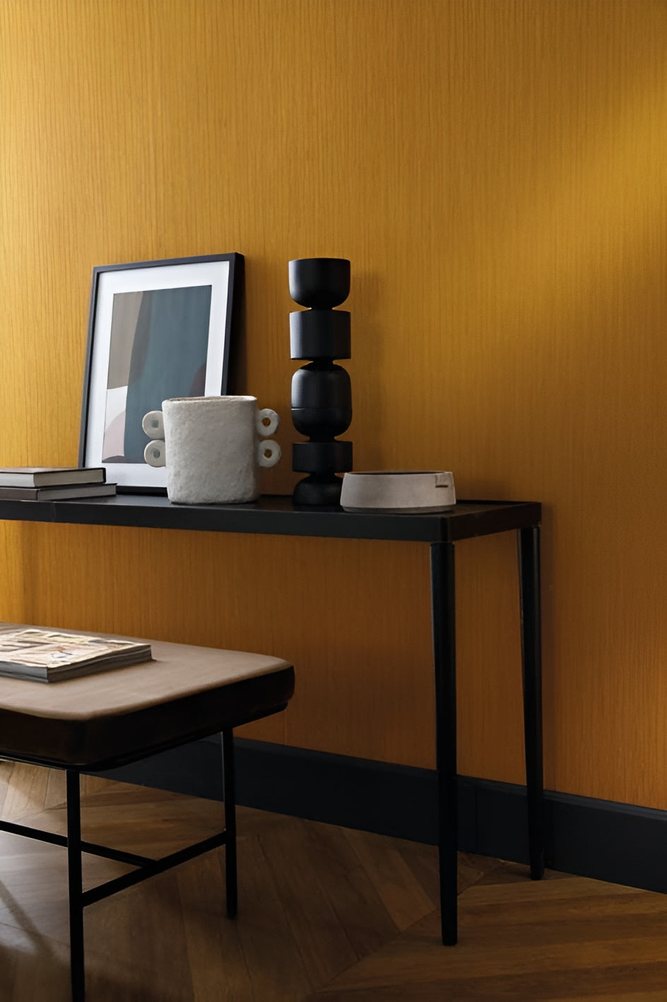 Structuurtapijt met verticale strepen JUSSIEU - CELADON zeegroen