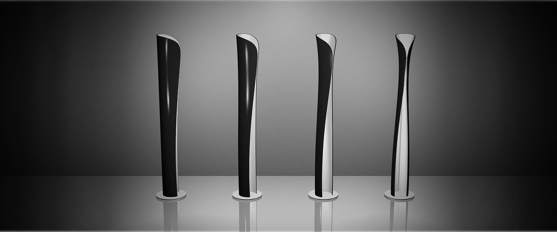 Vloerlamp CADMO zwart met wit