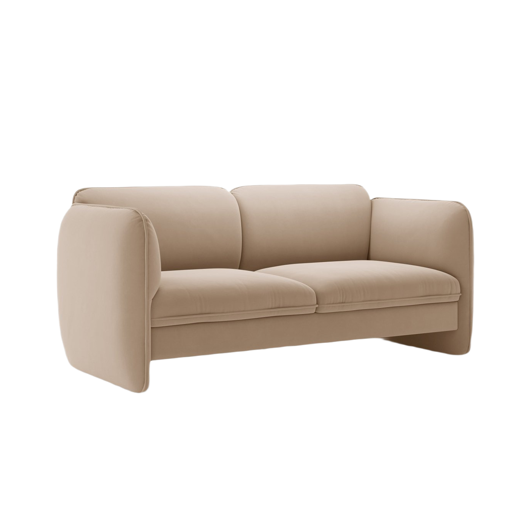 Sofa aus Samt 2-sitzig GEORGIA mandelbeige