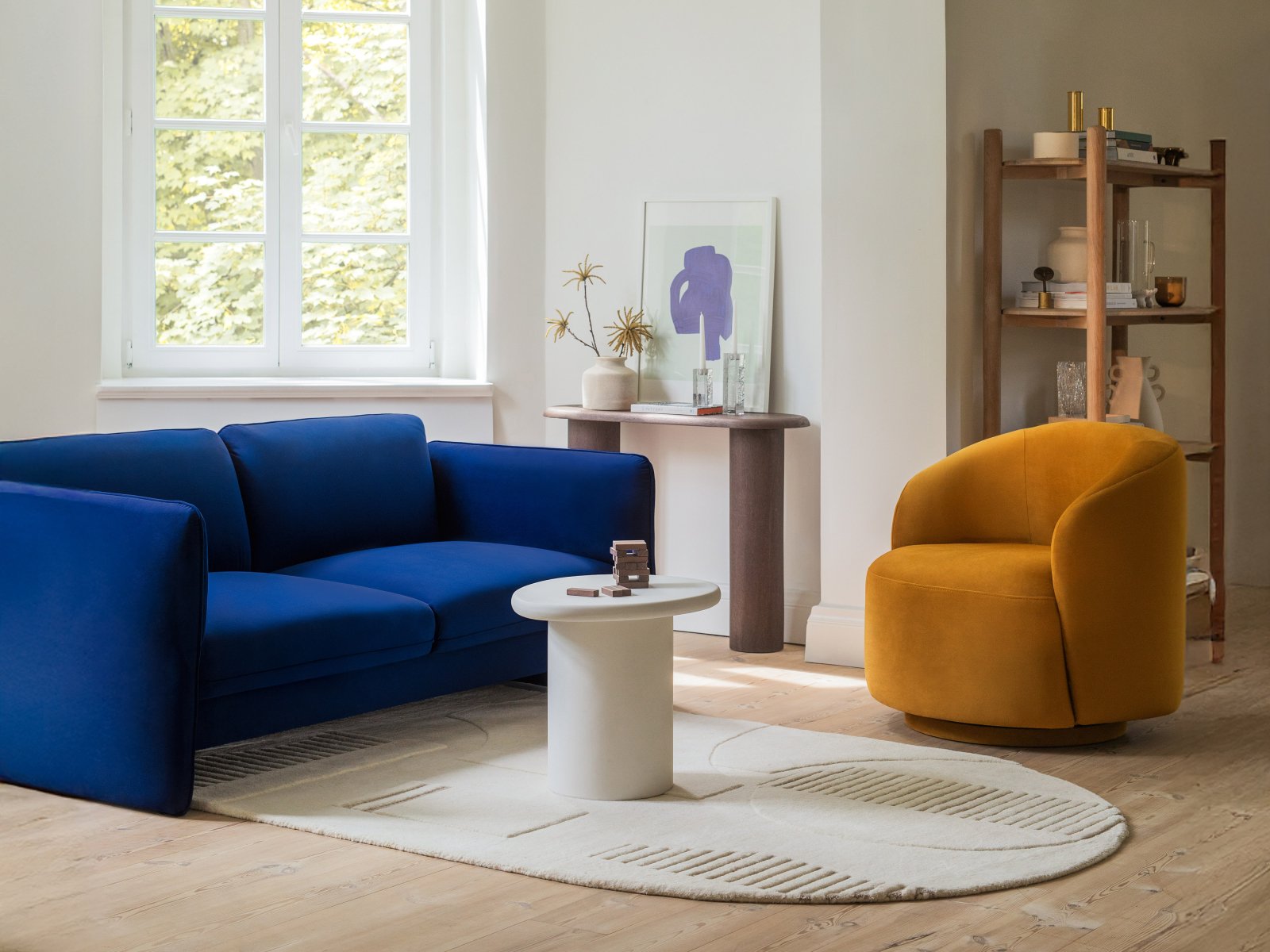 Georgia Almond Beige Velvet 3-Seater Sofa