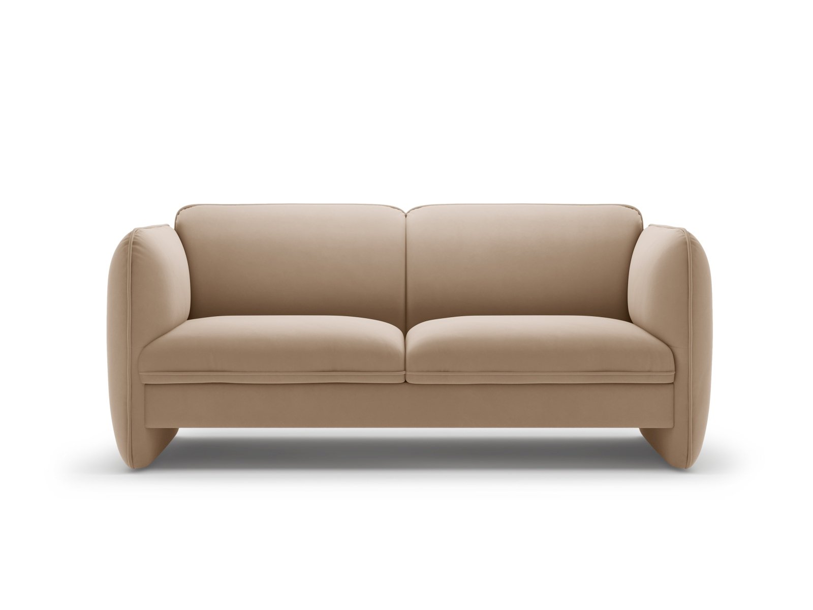 Sofa aus Samt 2-sitzig GEORGIA mandelbeige