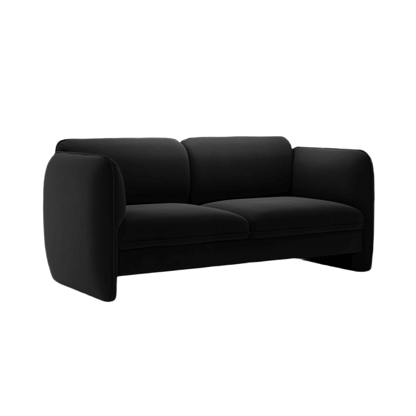 Samtsofa 2-sitzig GEORGIA schwarz
