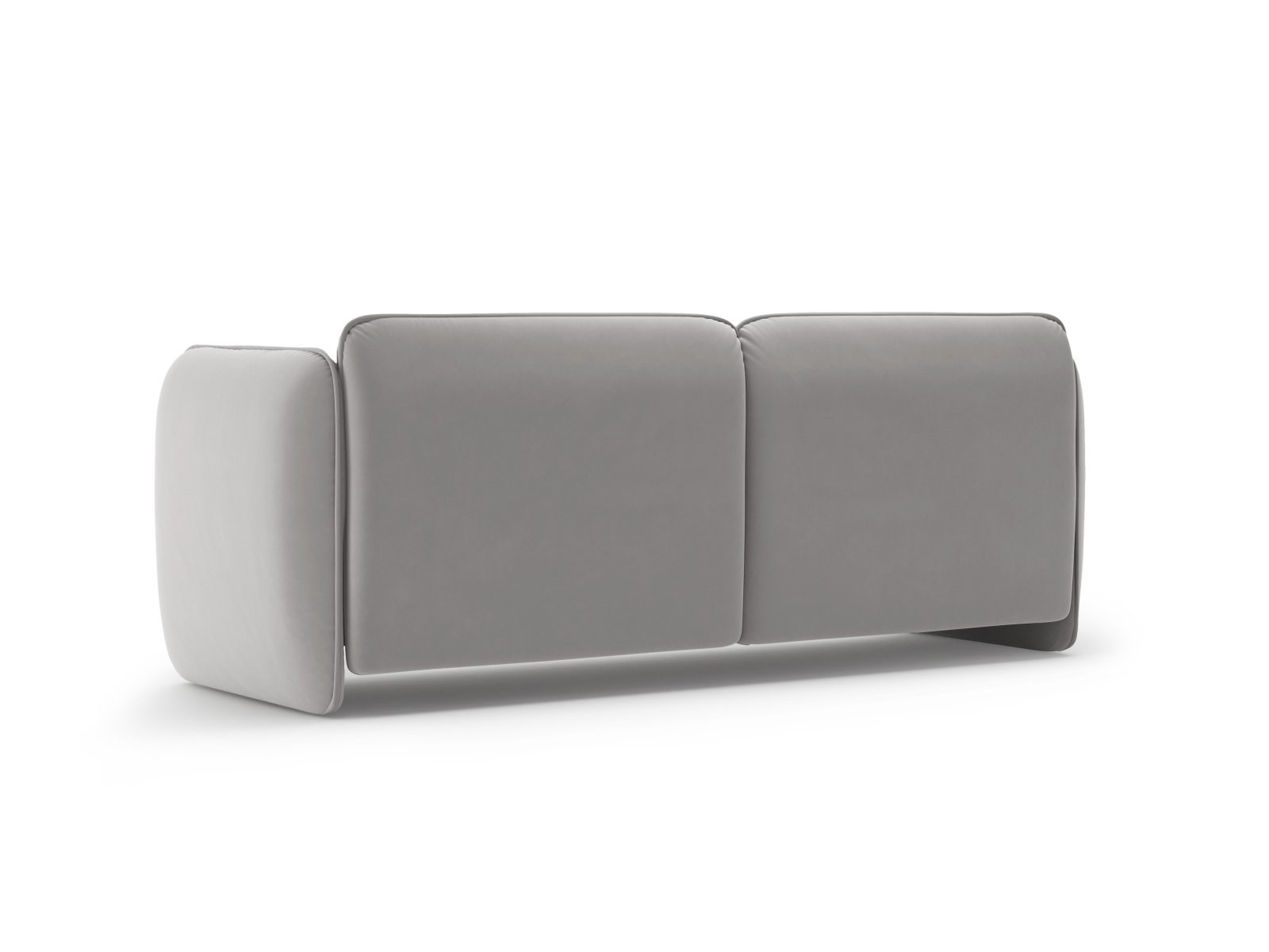 Georgia Light Gray Velvet 3-Seater Sofa