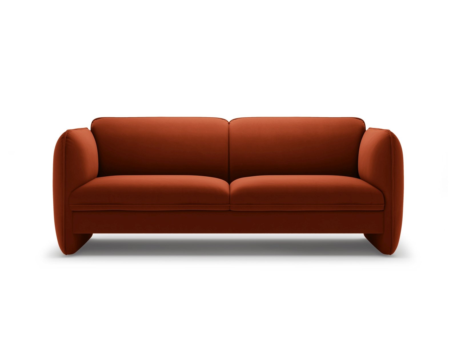 Georgia 3-Seater Velvet Sofa in Chestnut