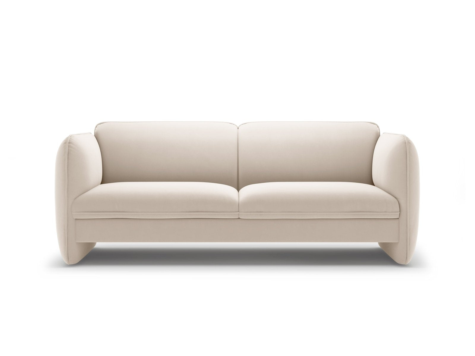 Sofa aus Samt 3-sitzig GEORGIA Elfenbein