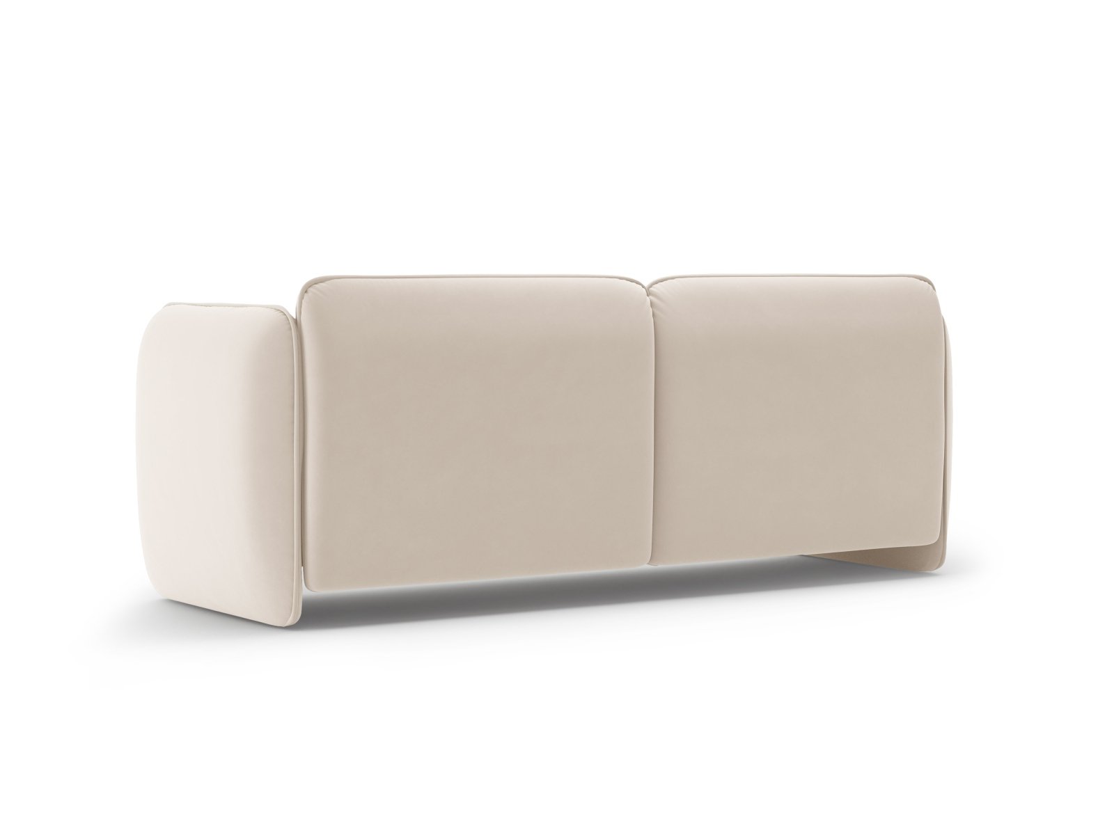 Sofa aus Samt 3-sitzig GEORGIA Elfenbein