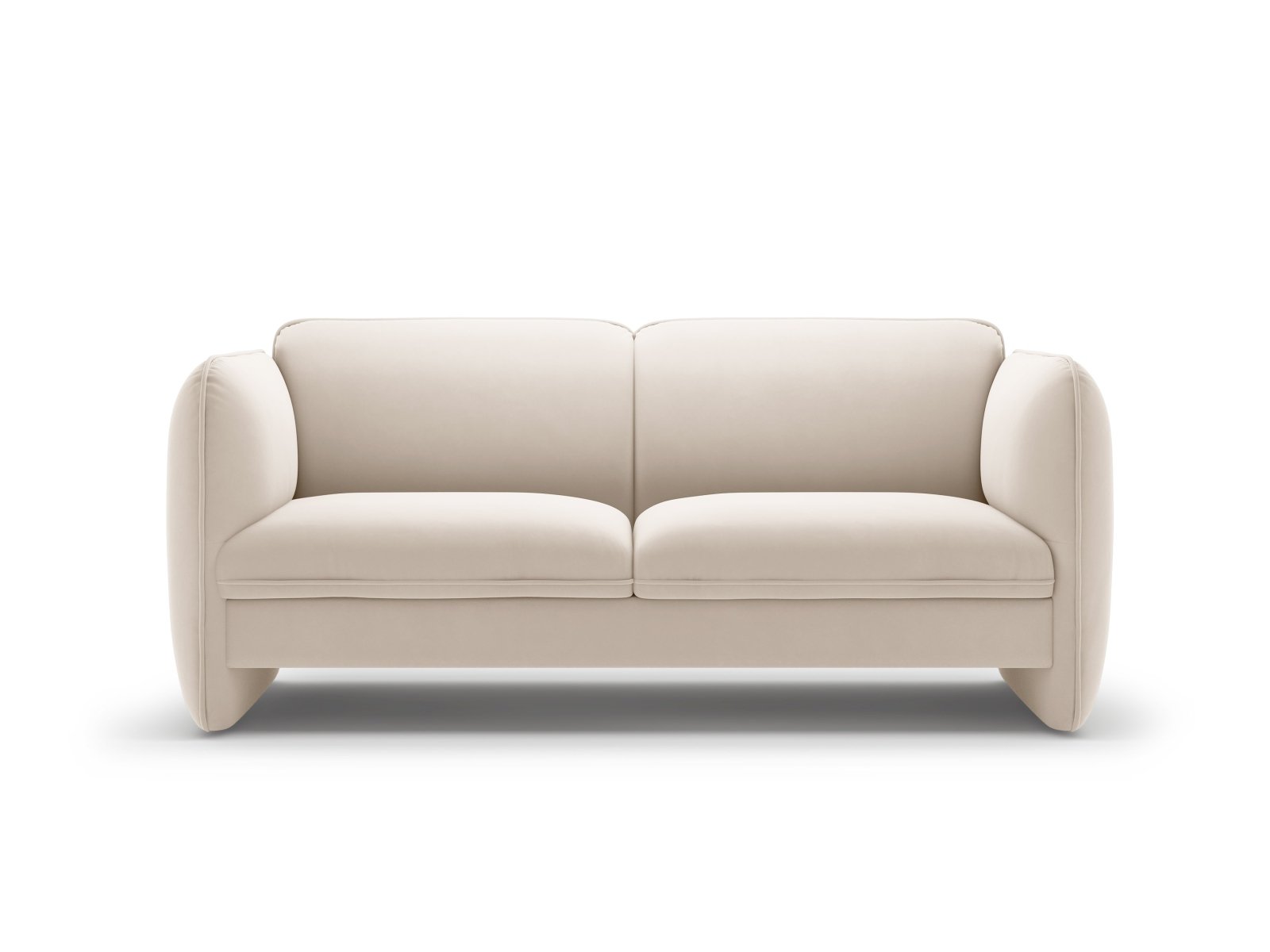 Sofa aus Samt 2-sitzig GEORGIA Elfenbein