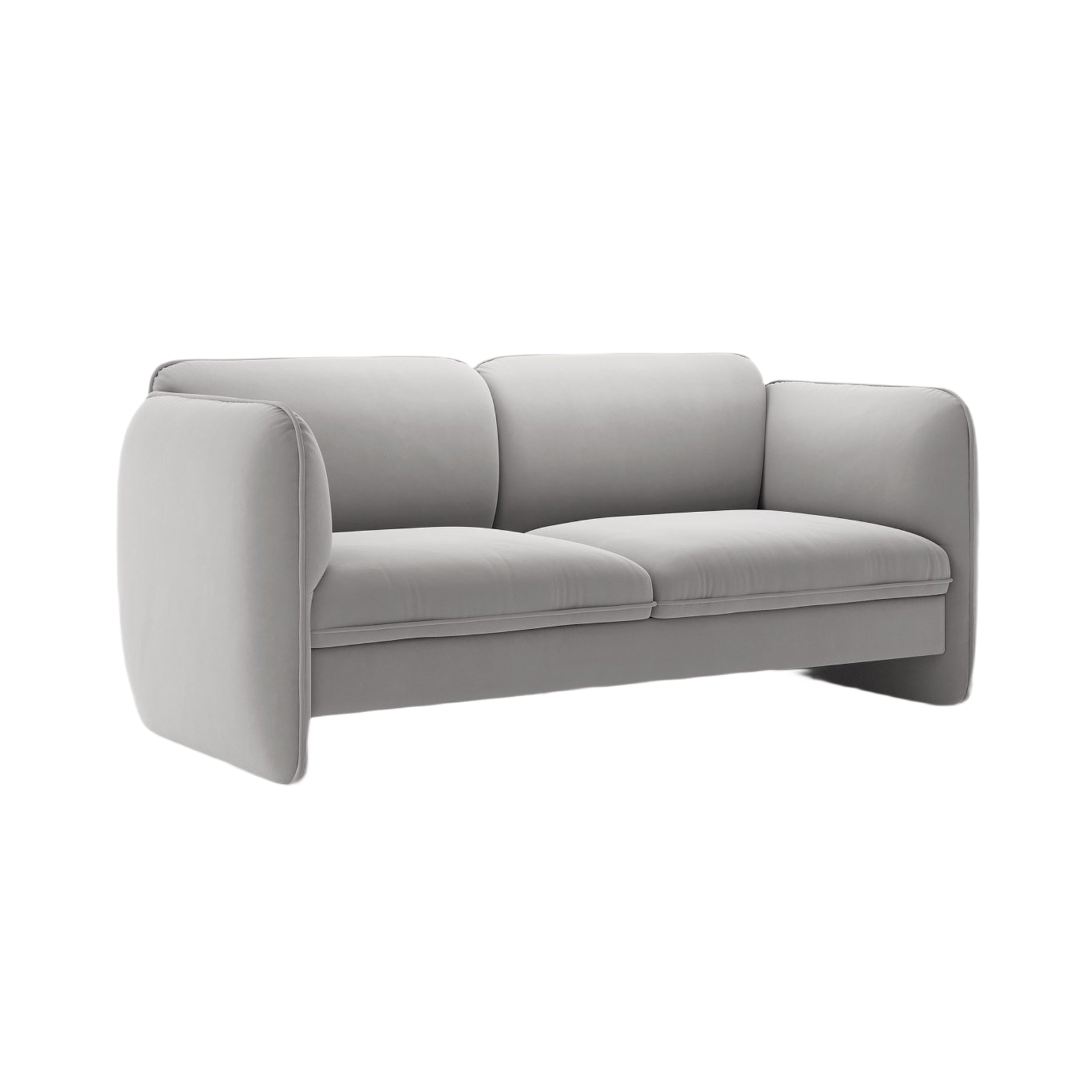 Sofa van fluweel voor 2 personen GEORGIA lichtgrijs