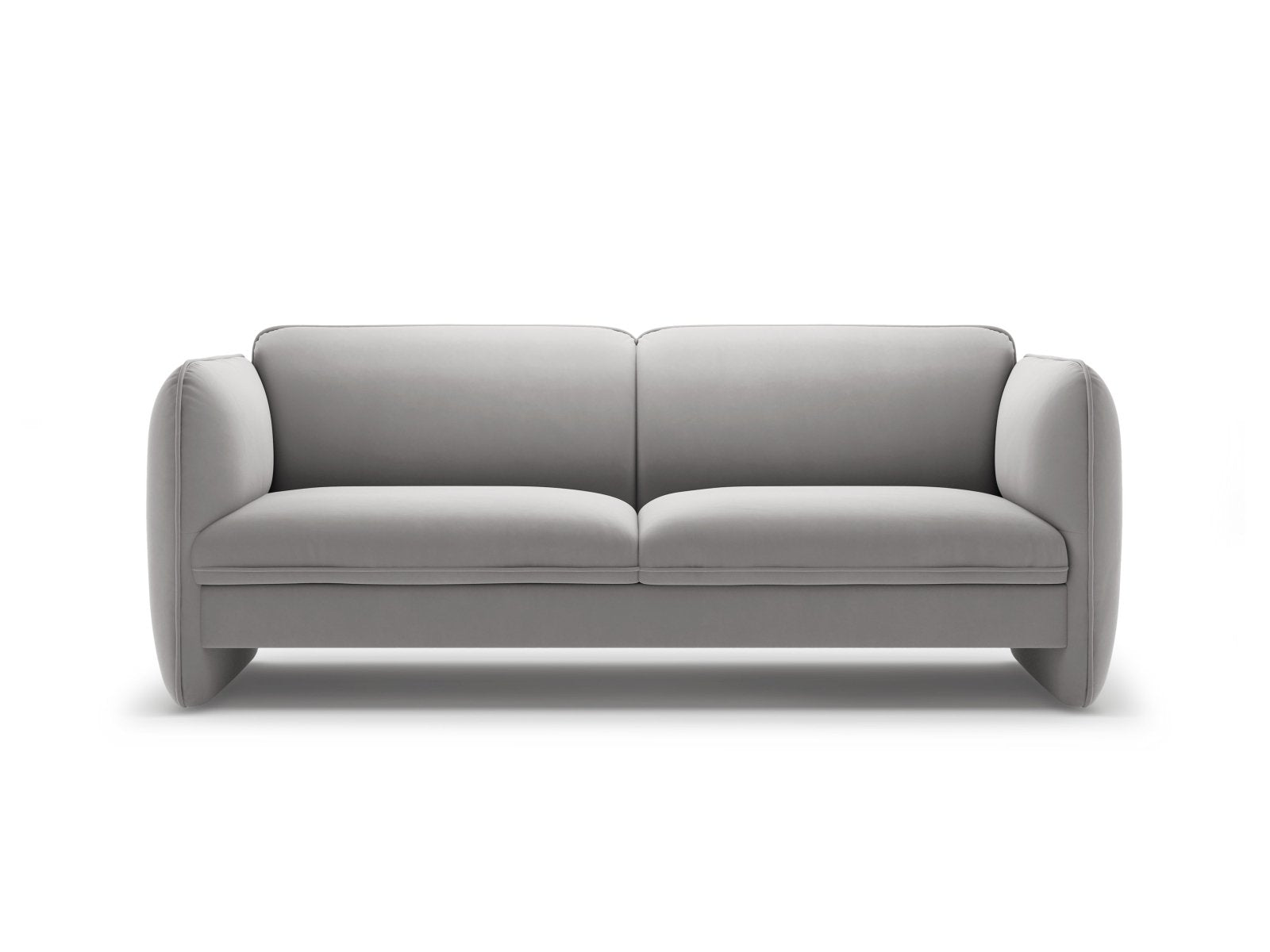 Georgia Light Gray Velvet 3-Seater Sofa
