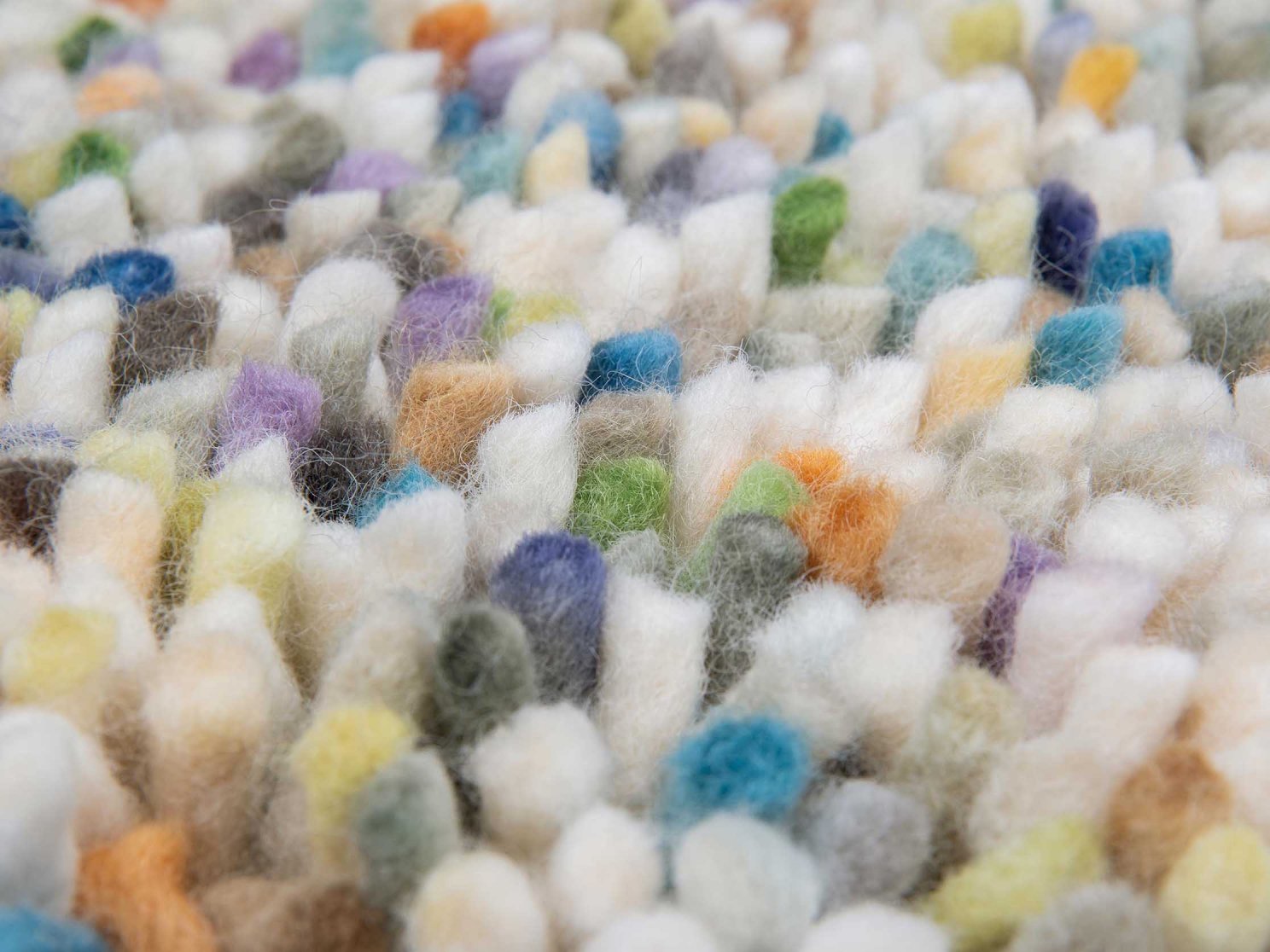 Vloerkleed DOTS multikleurig met lange haren