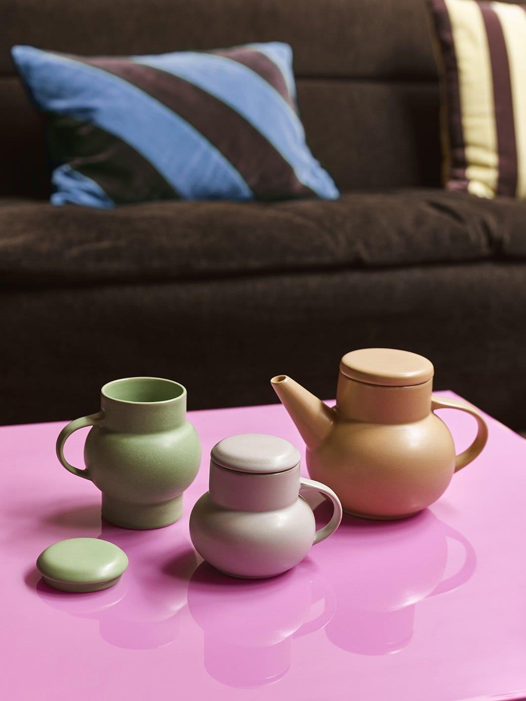 Ceramiczny dzbanek do herbaty BUBBLE żółty HKliving Eye on Design