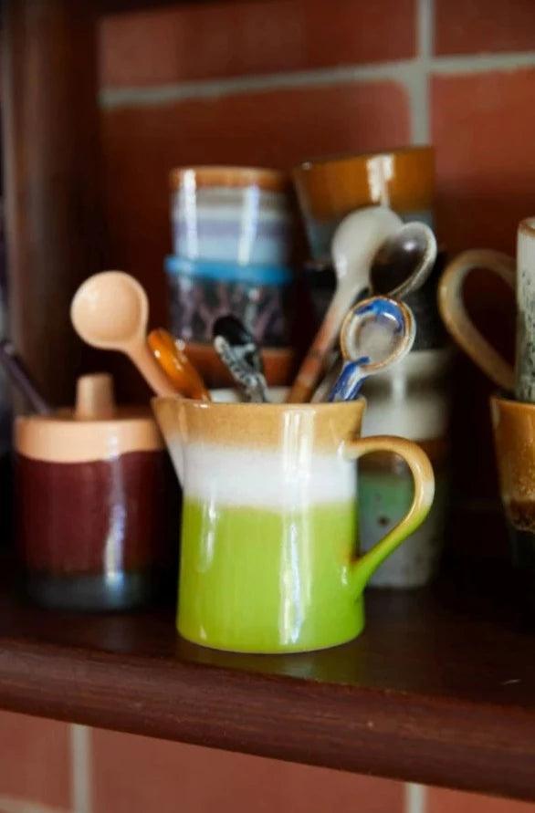 Ceramiczny dzbanek na mleko i cukiernica 70's foreland HKliving Eye on Design