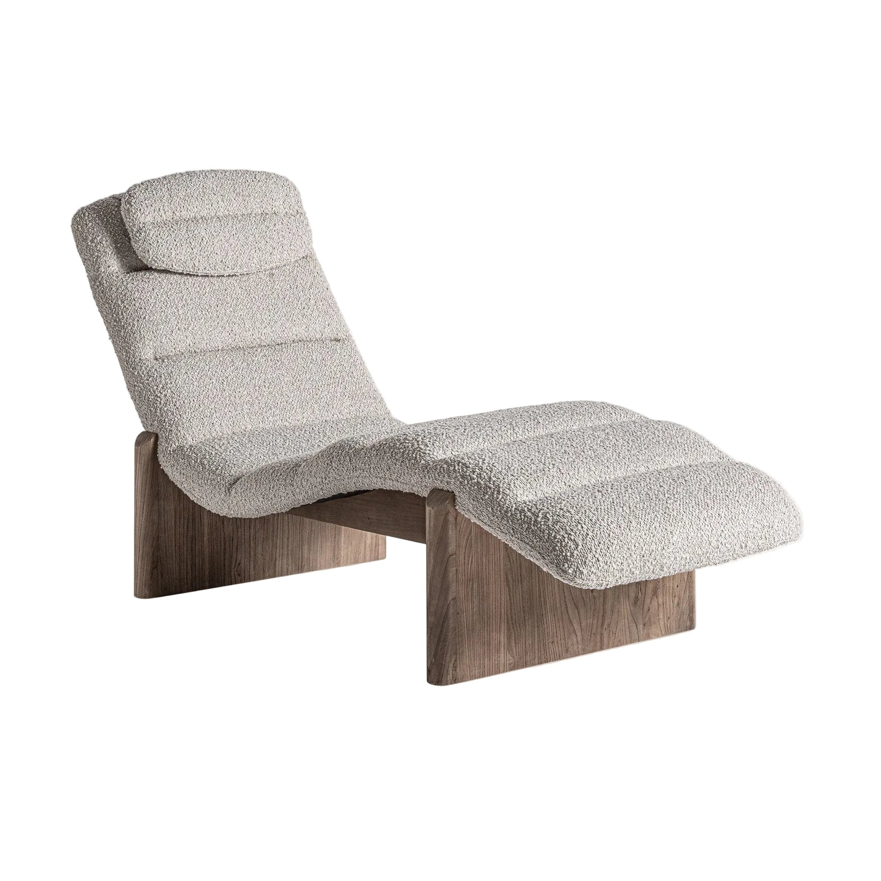 Szezlong JACQUARD beige mit Holzgestell