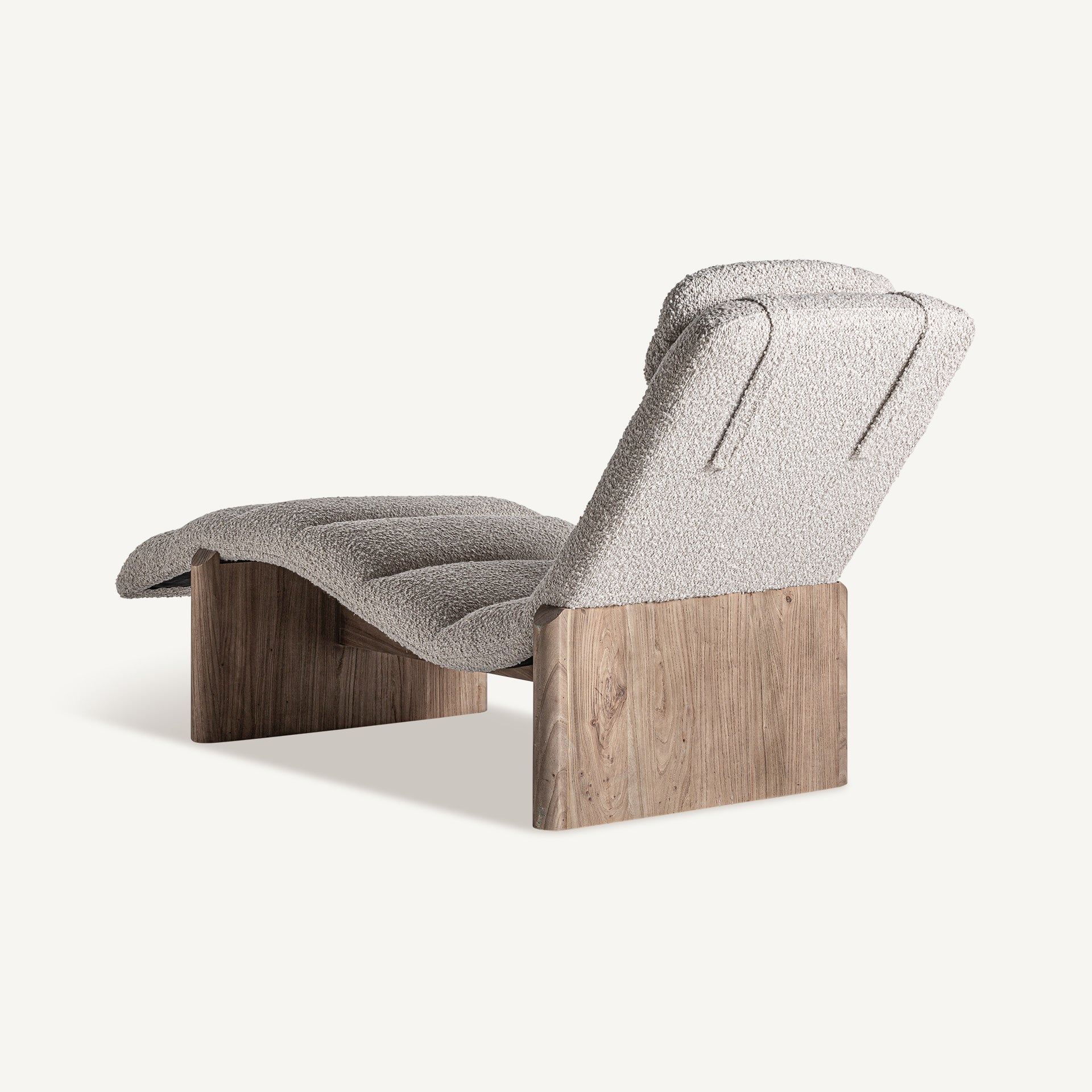 Szezlong JACQUARD beige mit Holzgestell