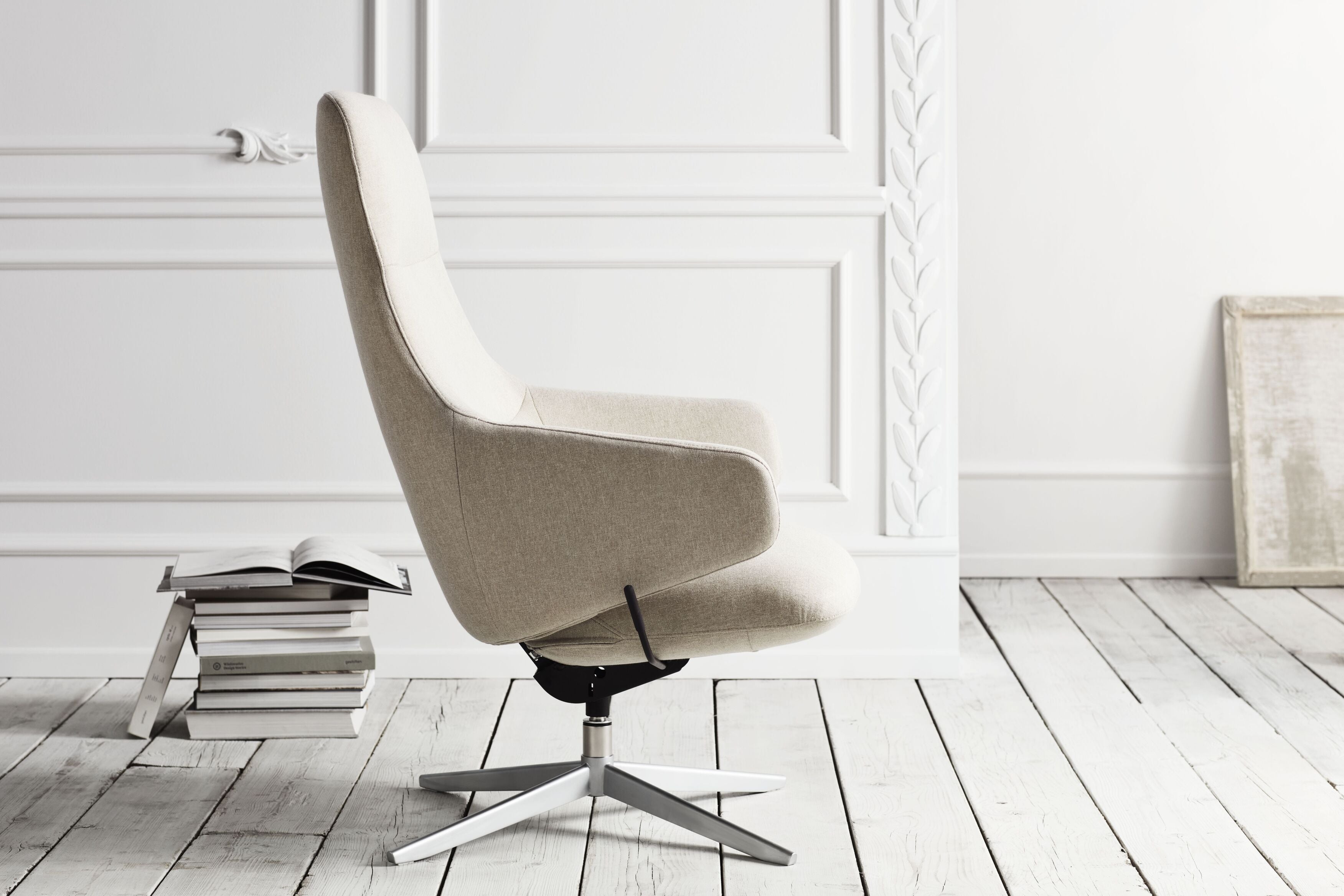 Clara upholstered chair black metal base