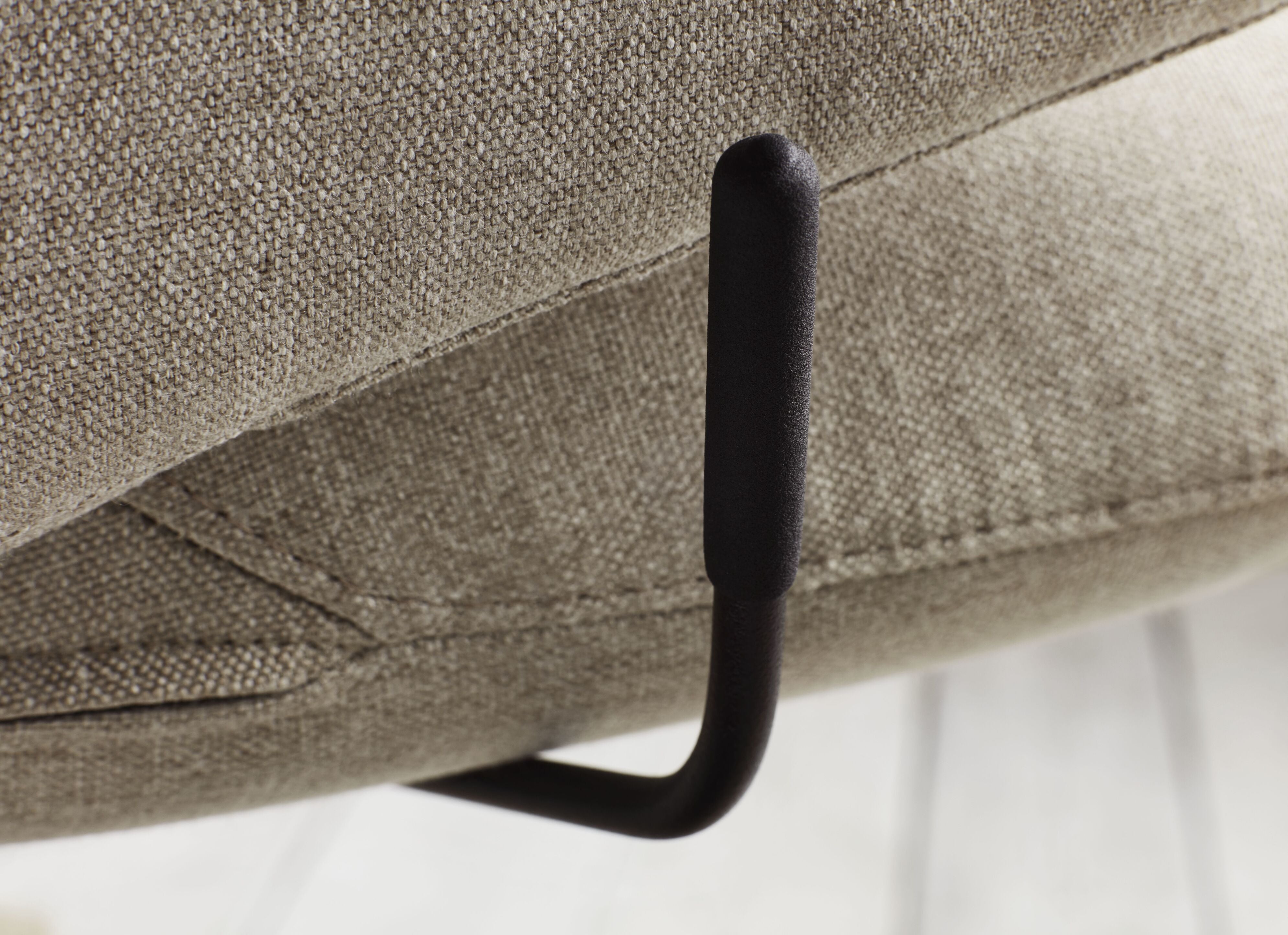 Clara upholstered chair black metal base