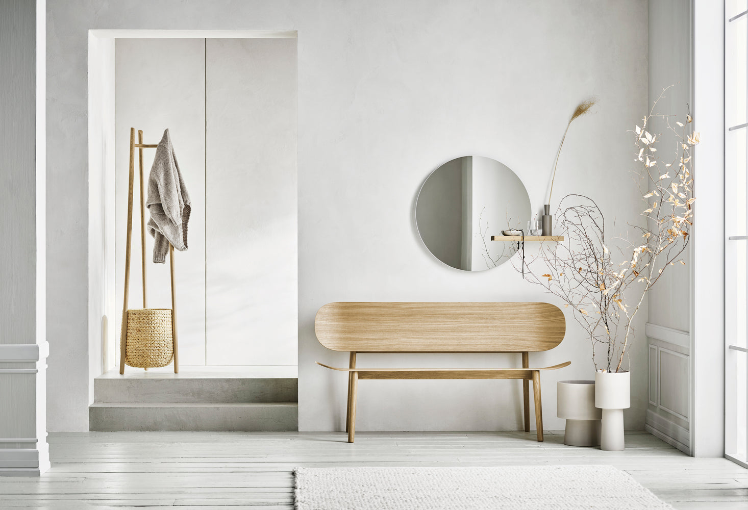 Lustro SHIFT met eiken plank