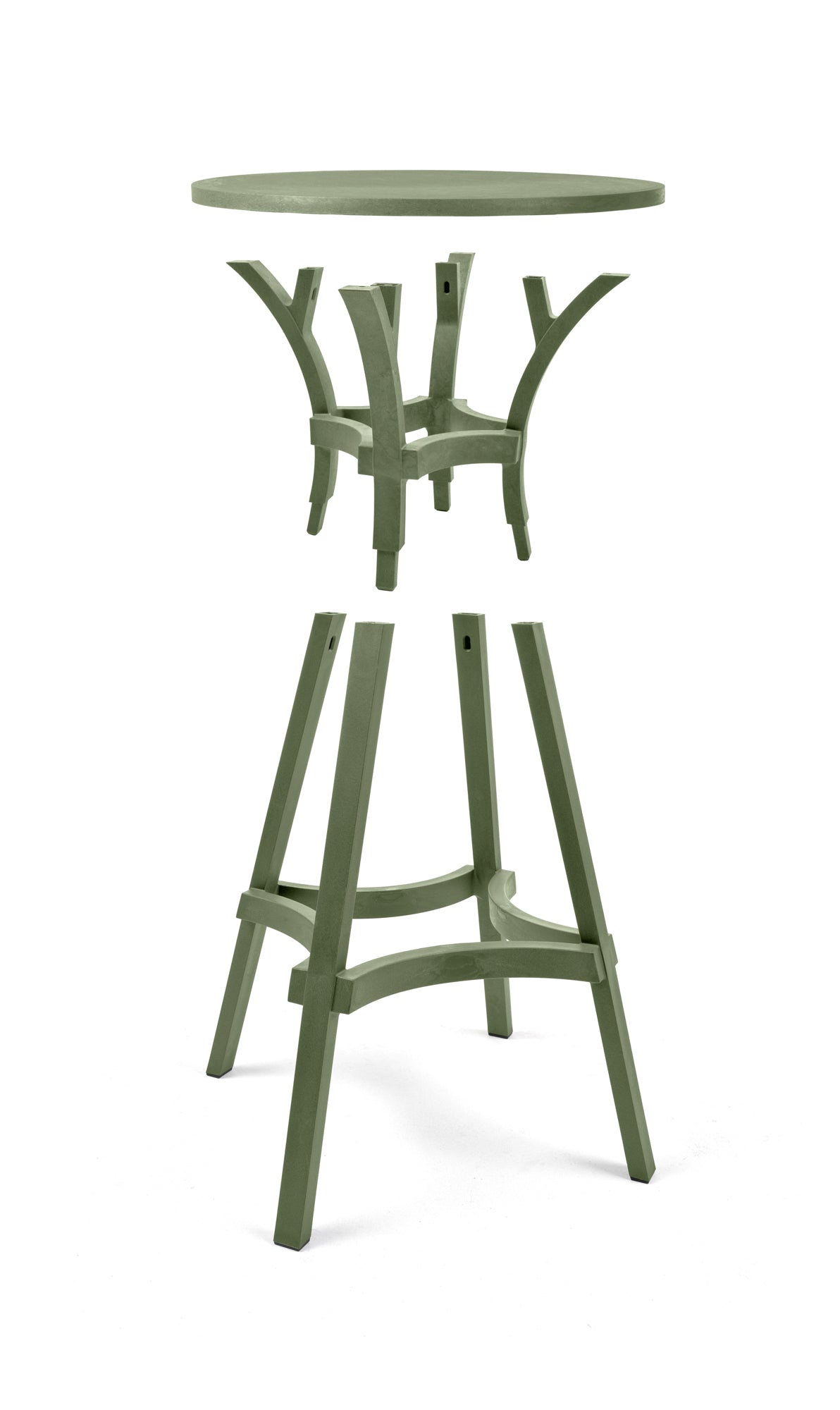 Buiten tafel rond COMBO aardachtig bruin