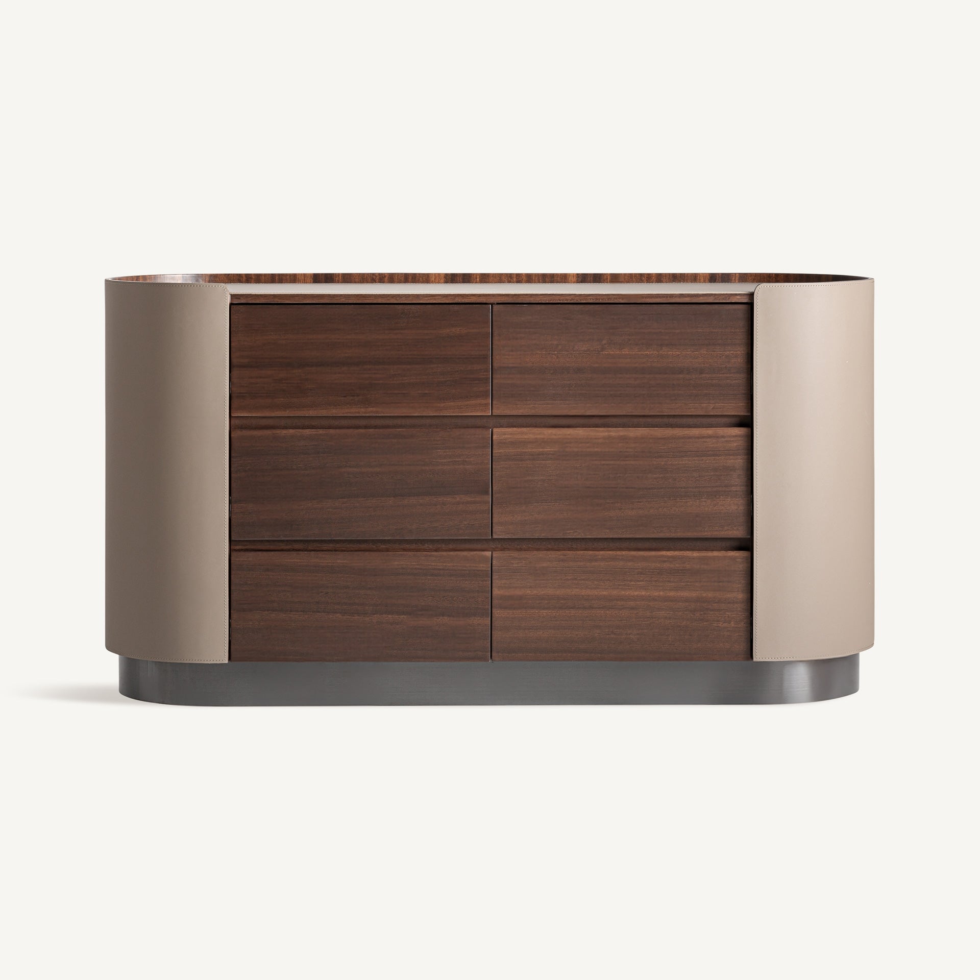 Kast met lades KANDERN van eucalyptus met beige afwerking