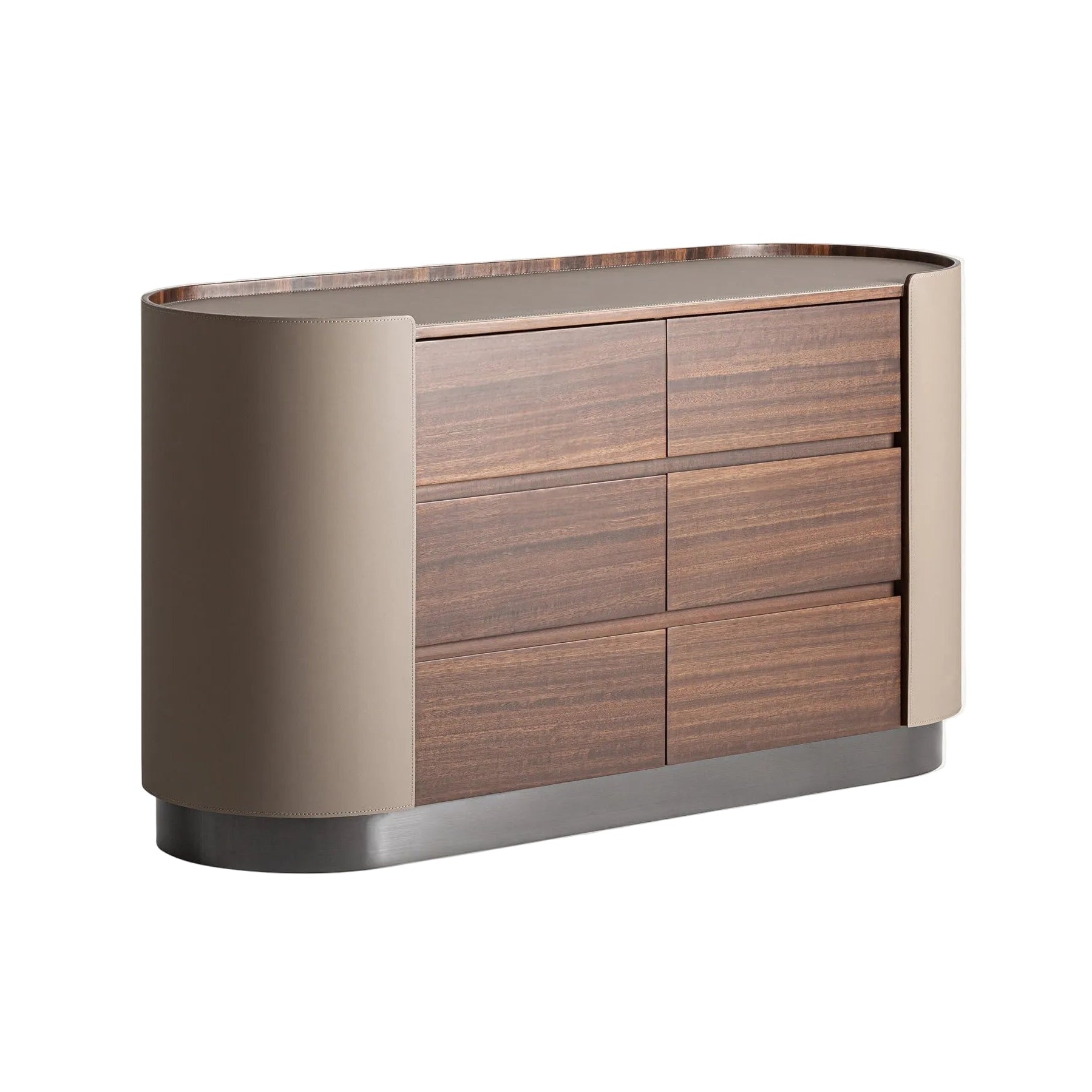 Kast met lades KANDERN van eucalyptus met beige afwerking