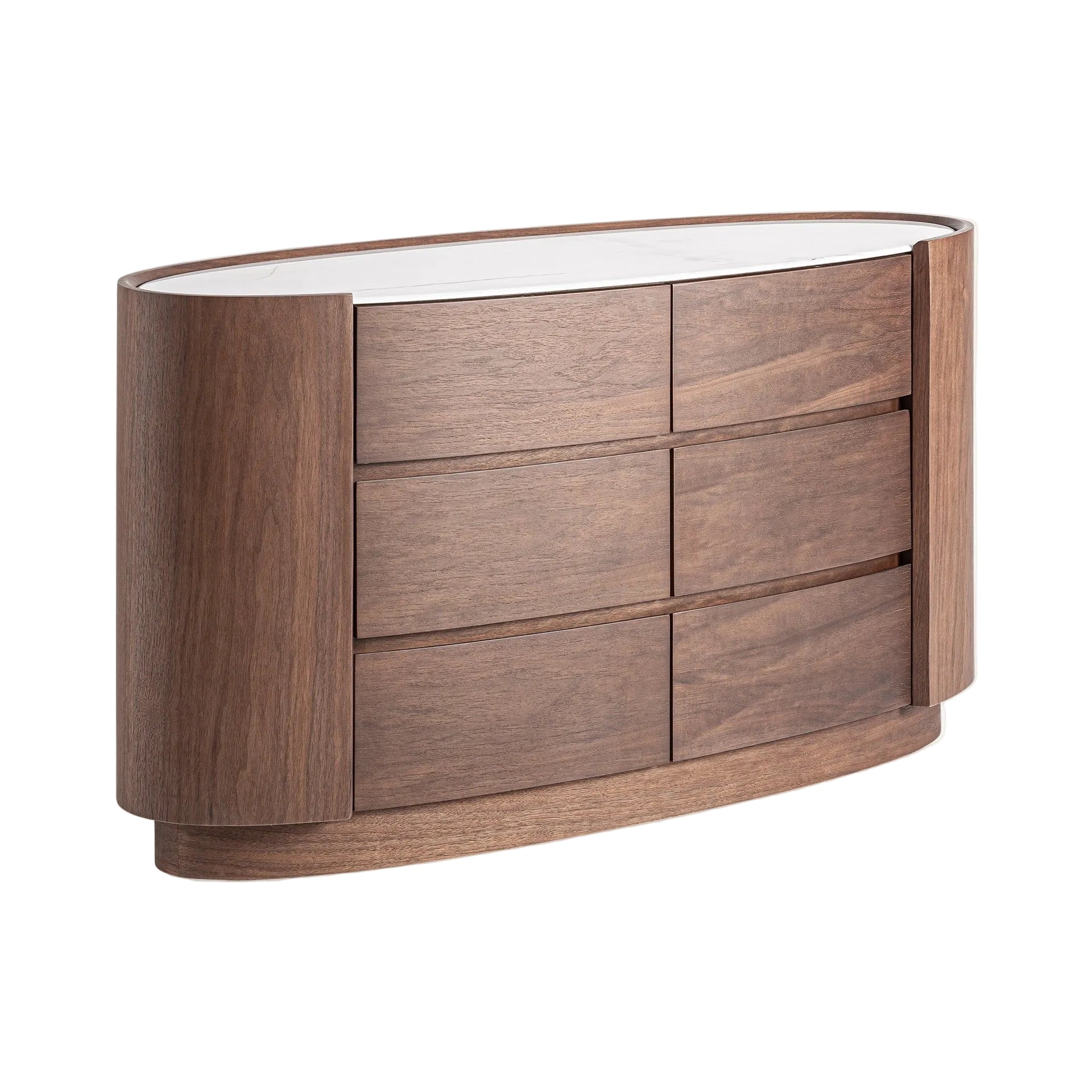 Oval Chest of Drawers STUETTA Oak Veneer