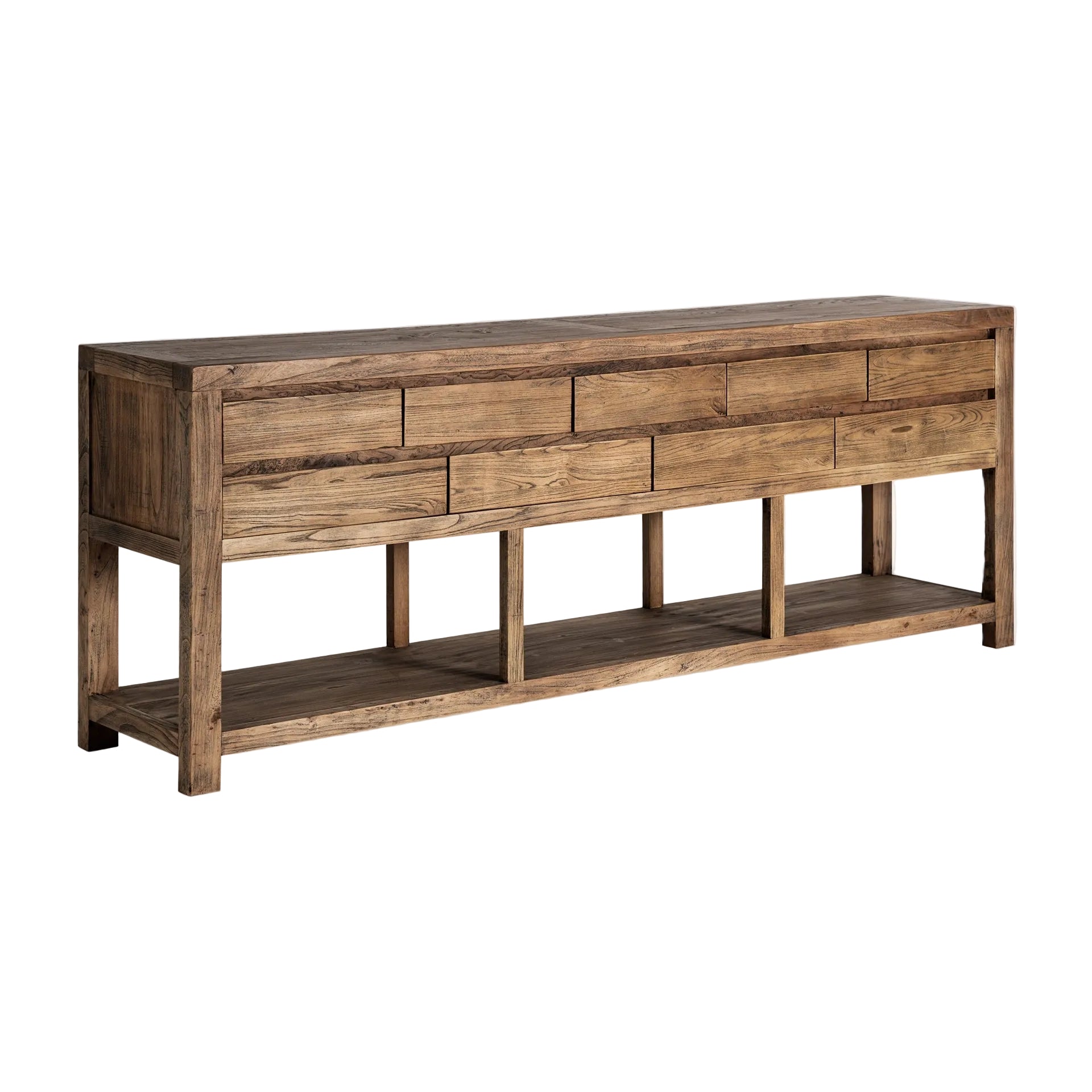 Console met lades NORVIK in notenhout
