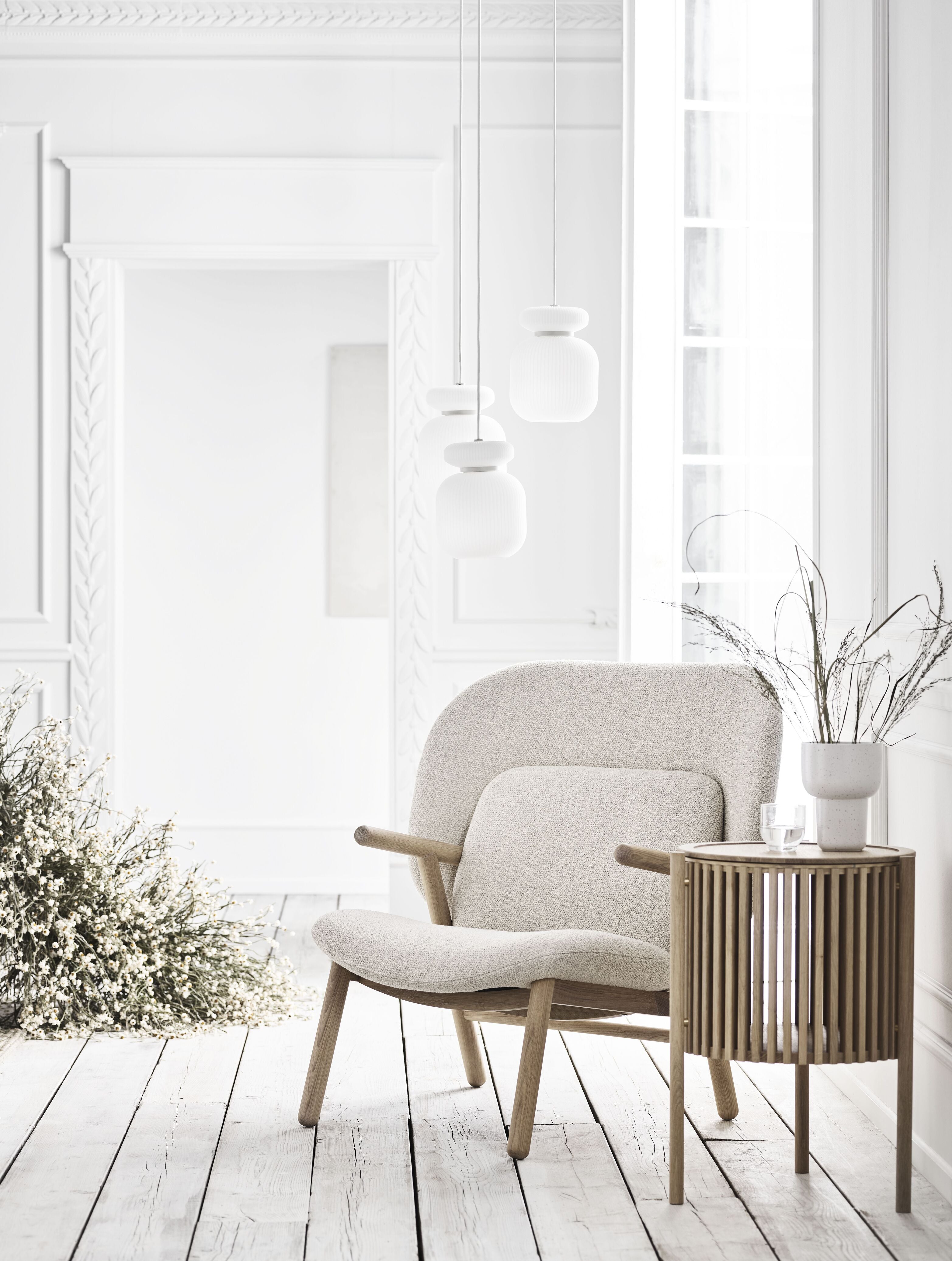 Fauteuil met hoofdsteun COSH, basis van eikenhout