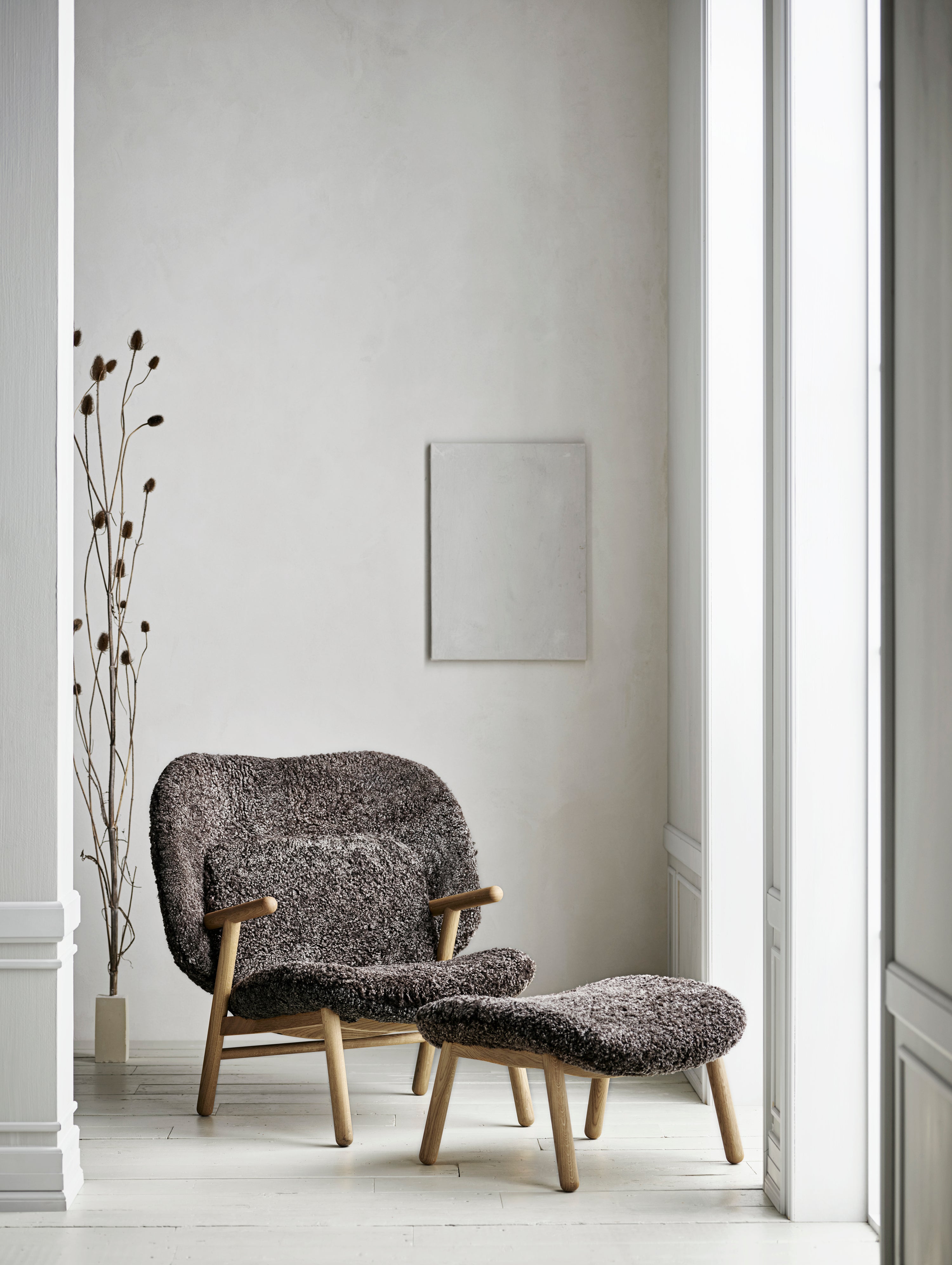 Fauteuil met hoofdsteun COSH, basis van eikenhout