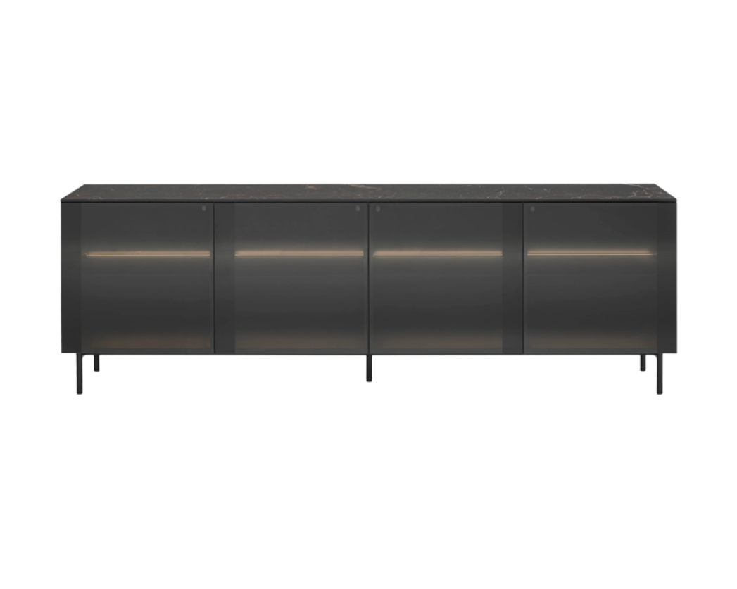 CRYSTAL cabinet black with brown glass