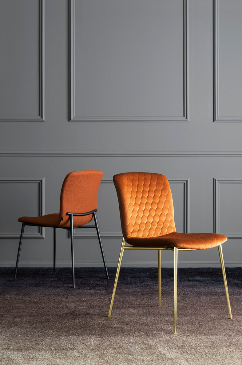 LOVE upholstered chair with a golden base