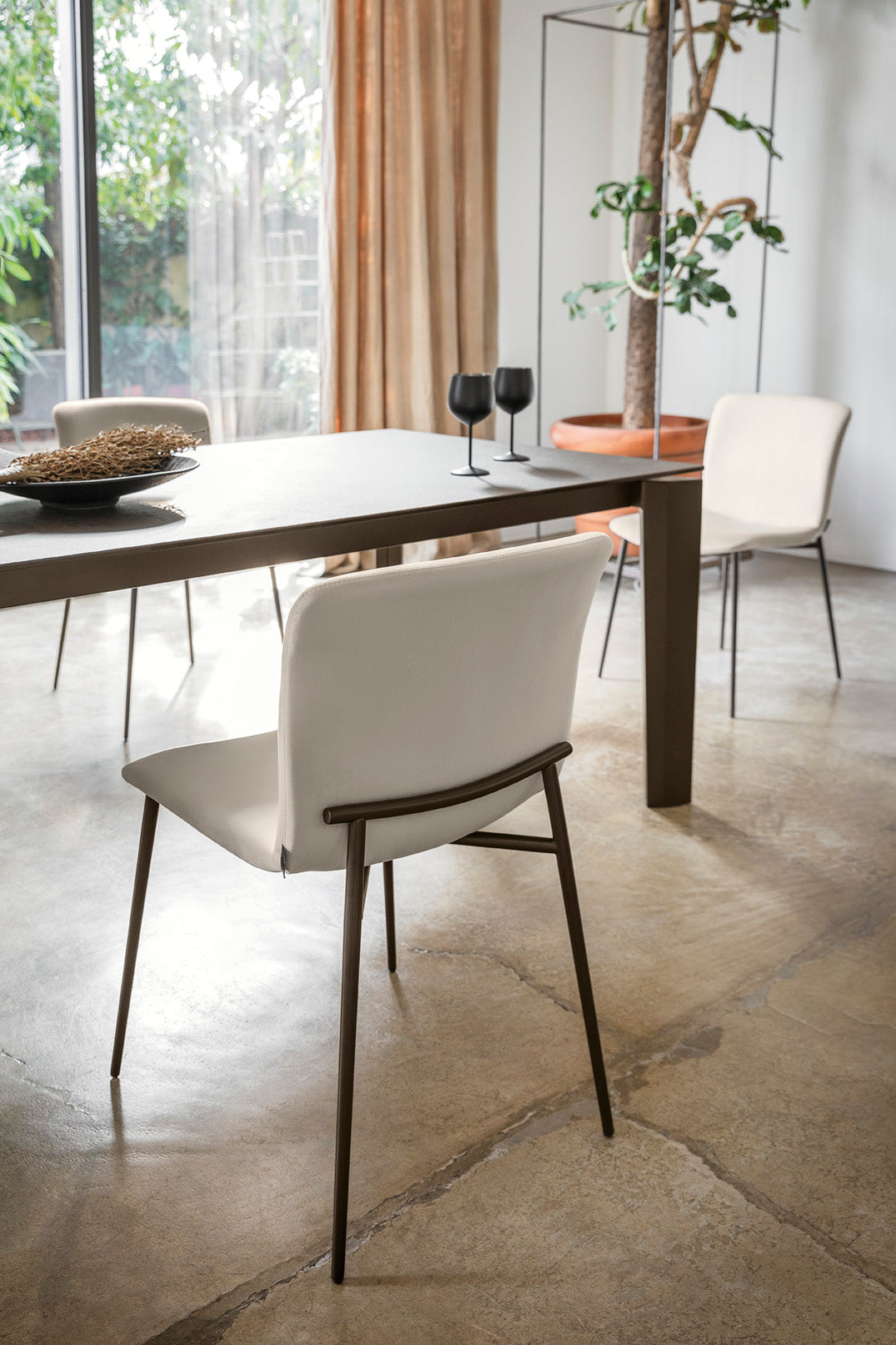 LOVE upholstered chair with a golden base