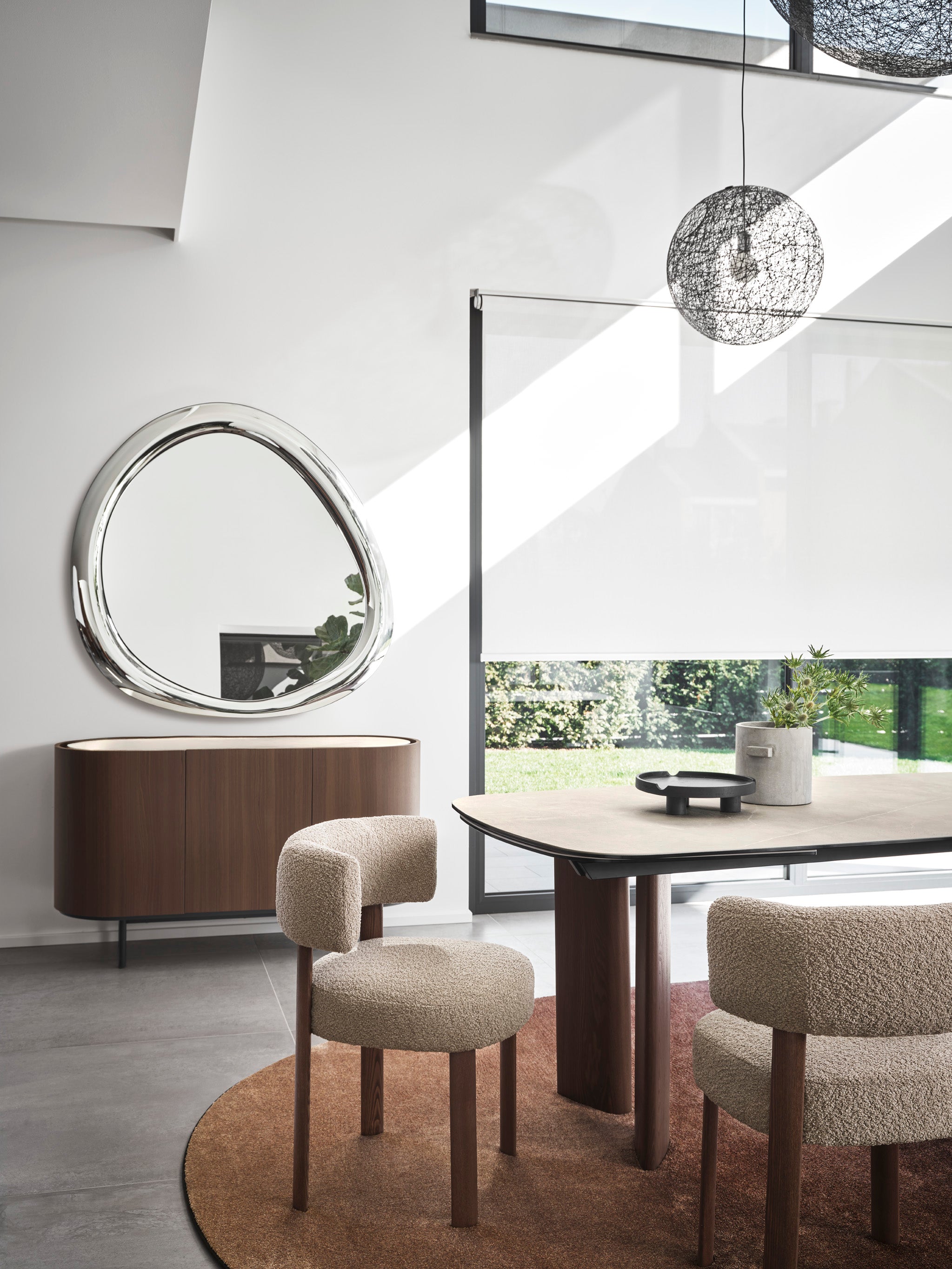 Ronde AURA spiegel grijs glas