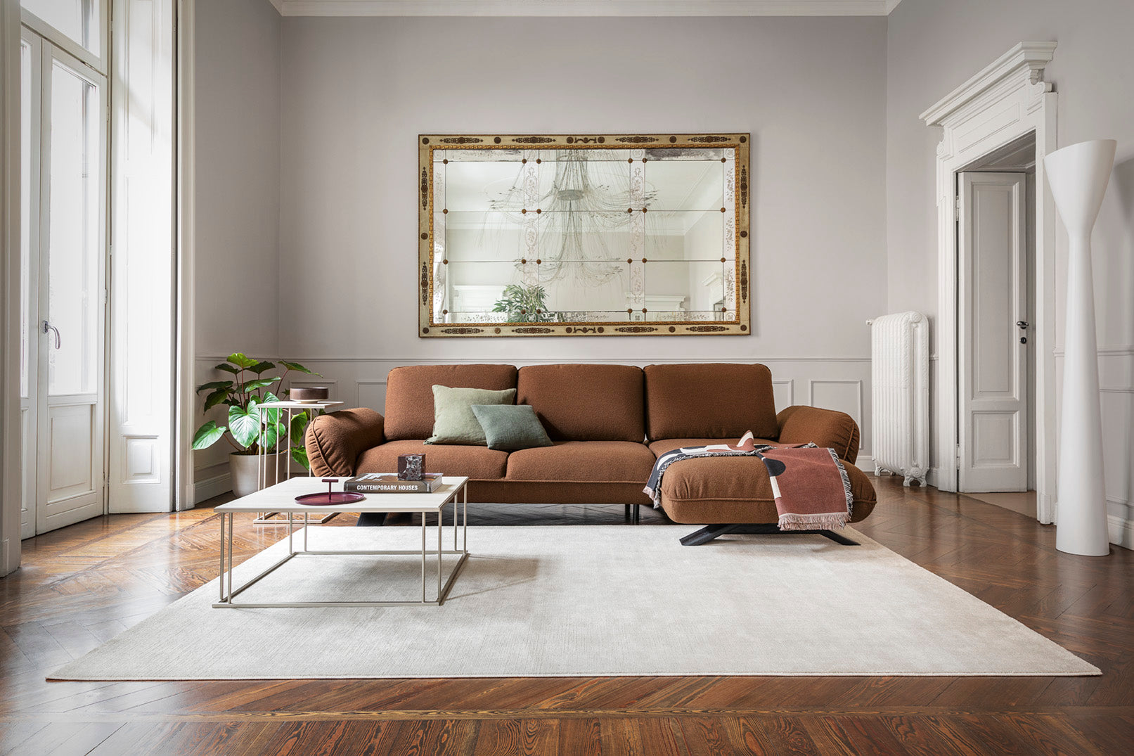 Right-facing upholstered corner sofa FAVOLA